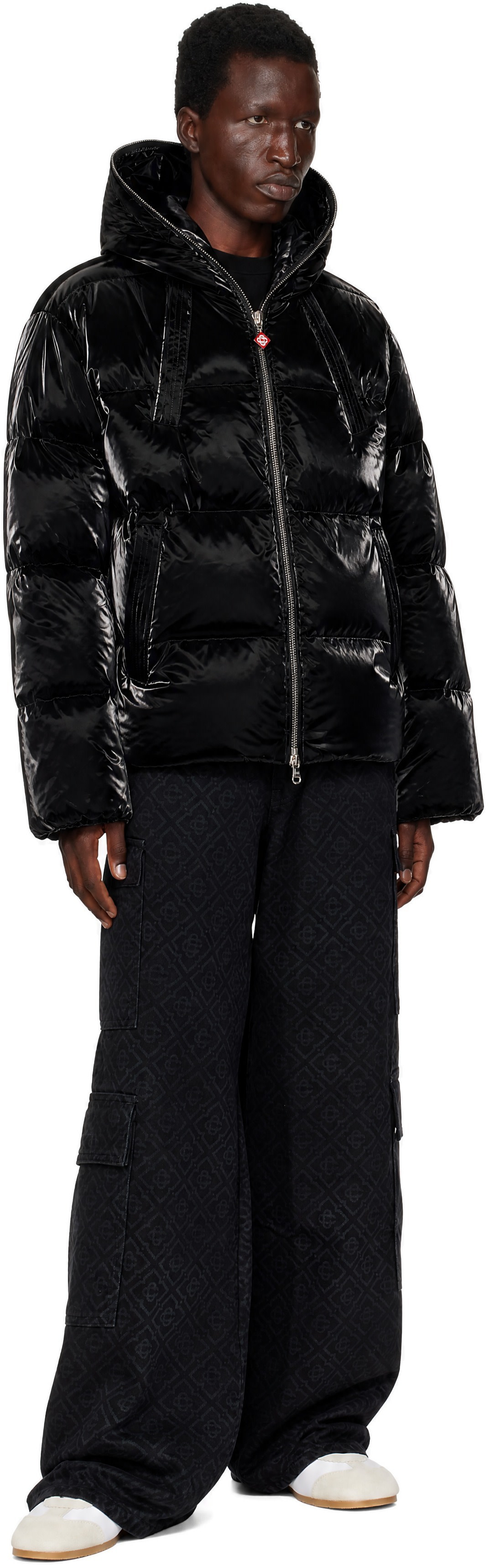 Casablanca - Black Lacquered Nylon Puffer Down Jacket