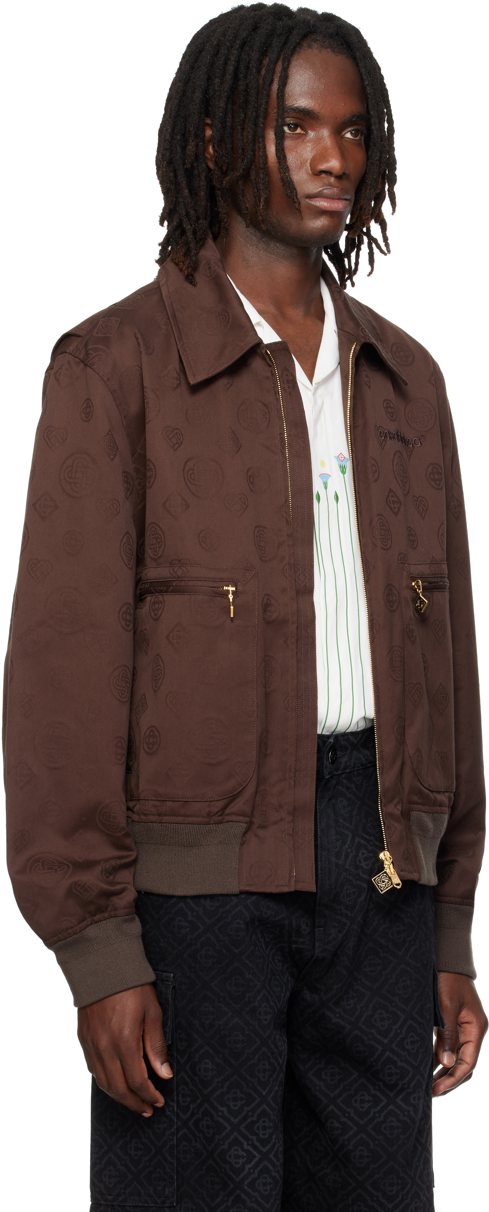 Casablanca - Brown Monogram Cotton Blouson Jacket