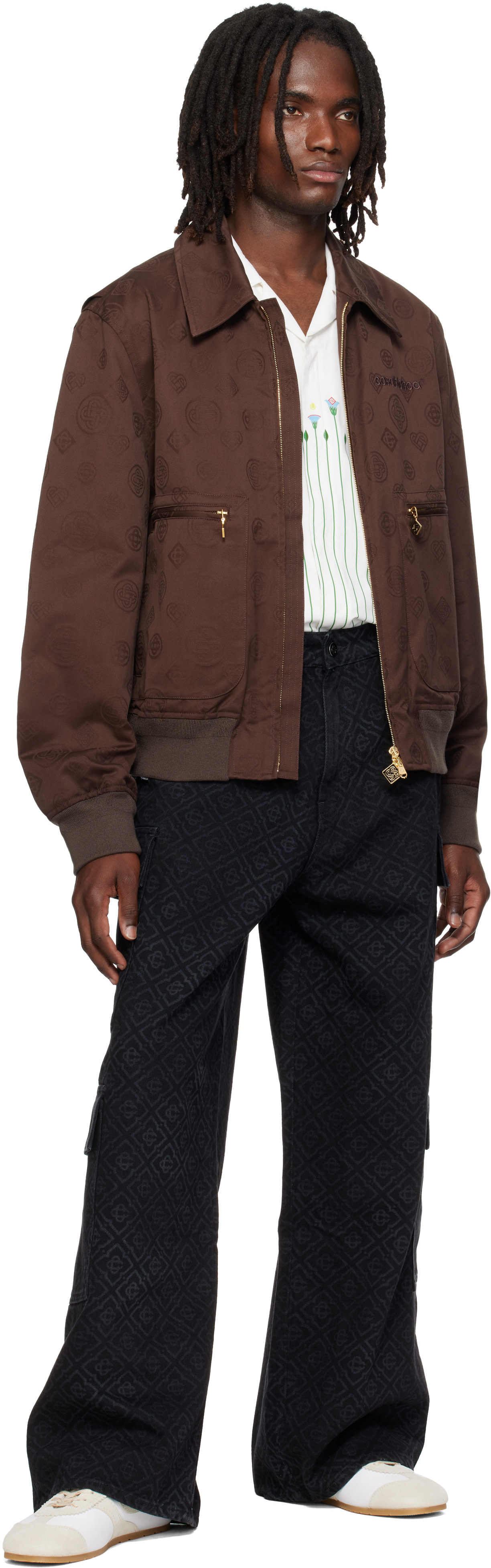 Casablanca - Brown Monogram Cotton Blouson Jacket