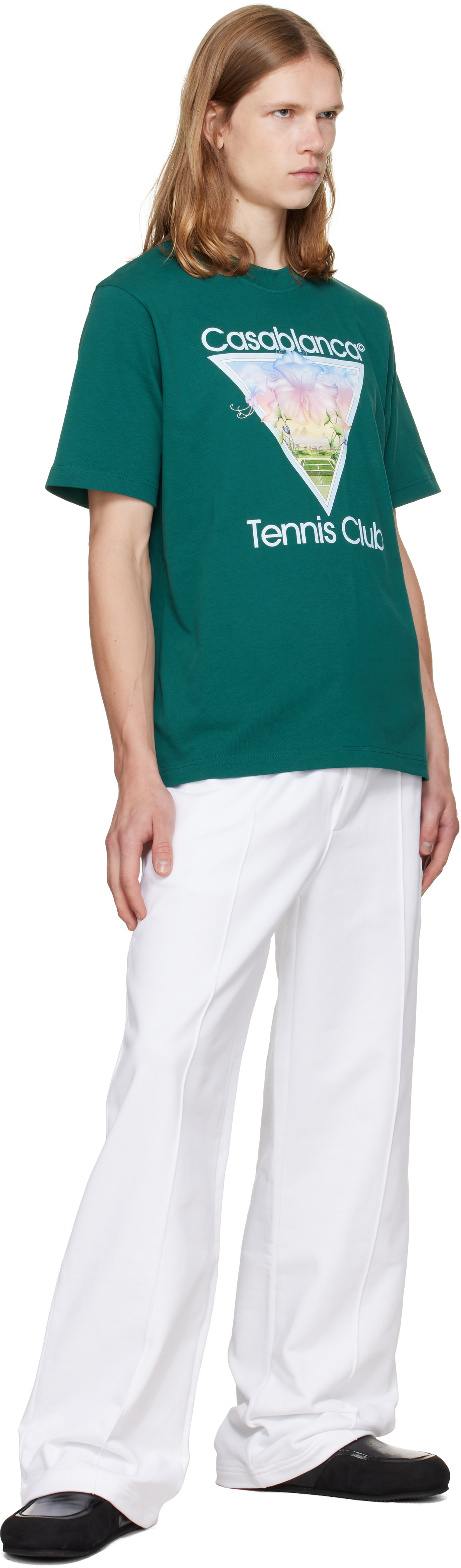 Casablanca TENNIS CLUB 半袖ニット（新品未使用・タグ付き） Casablanca: ホワイト Tennis Club Icon スウェットパンツ | SSENSE 日本