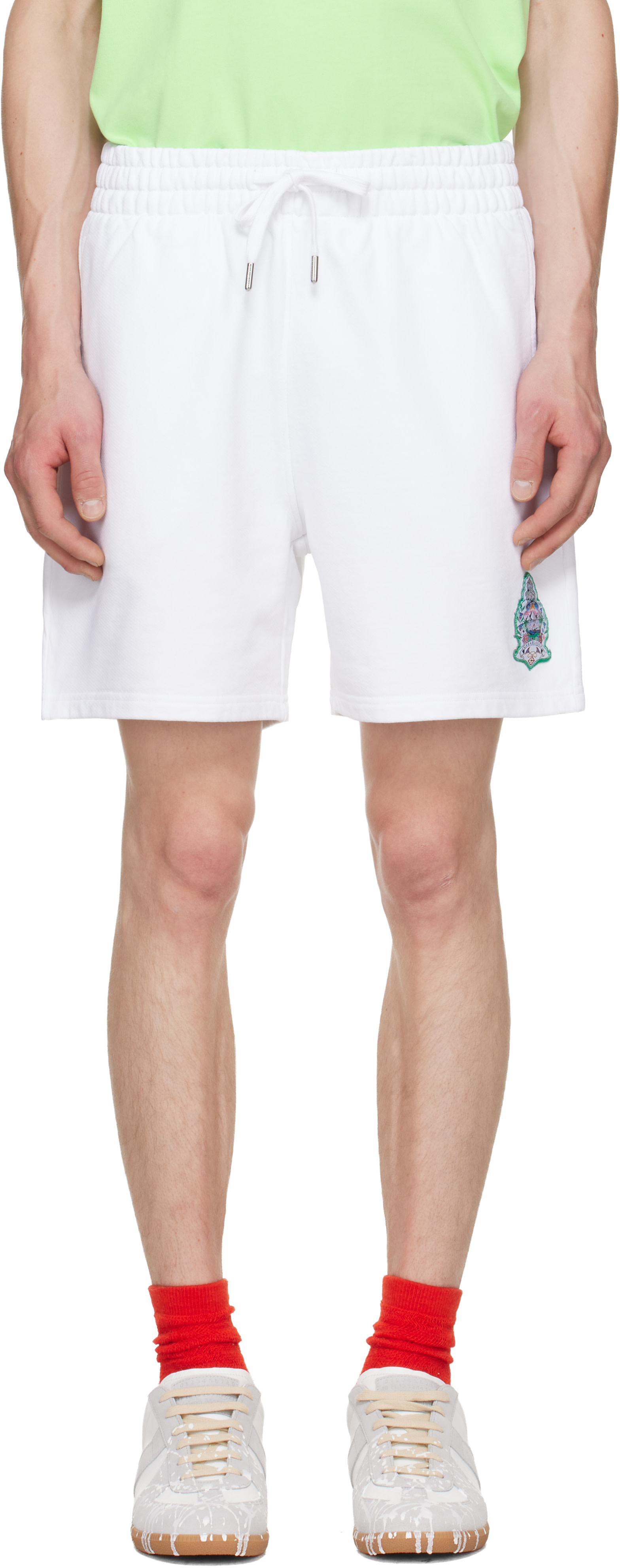 Casablanca - White Hotel Emblem Embroidery Patch Sweat Shorts