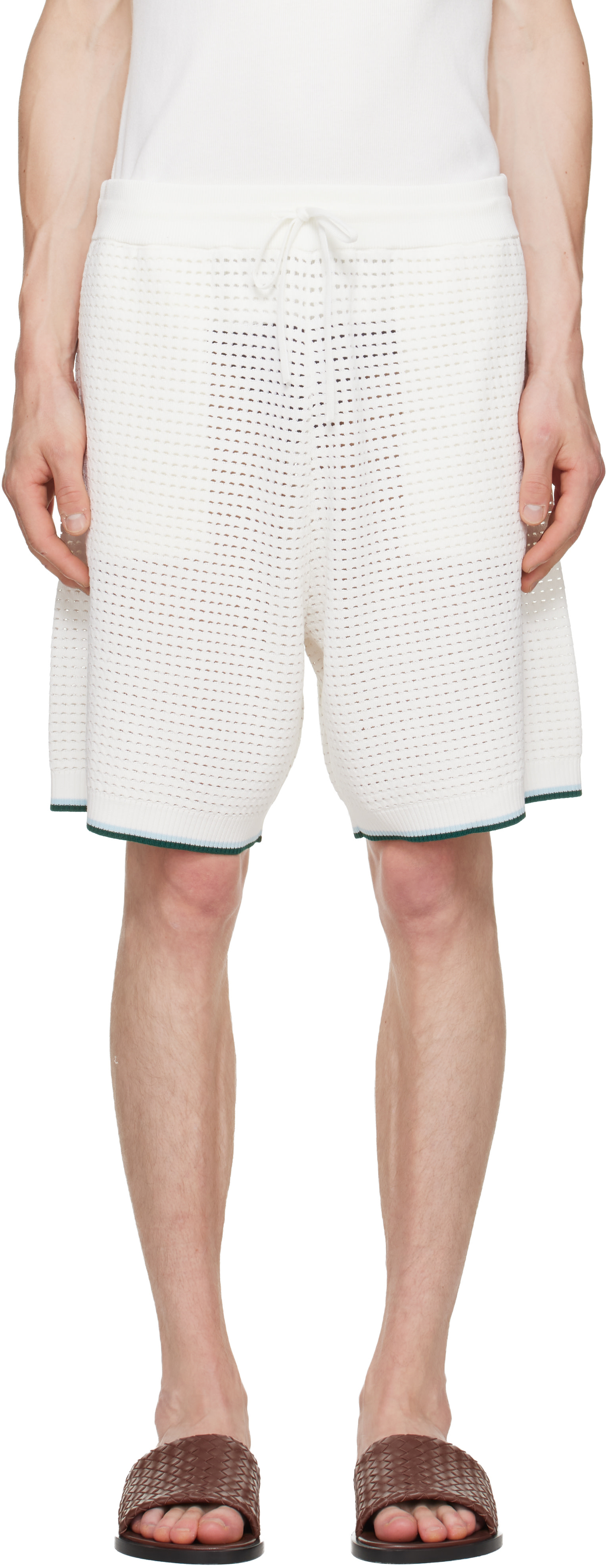 Casablanca: オフホワイト Palm Tree Emblem クロシェ ショートパンツ