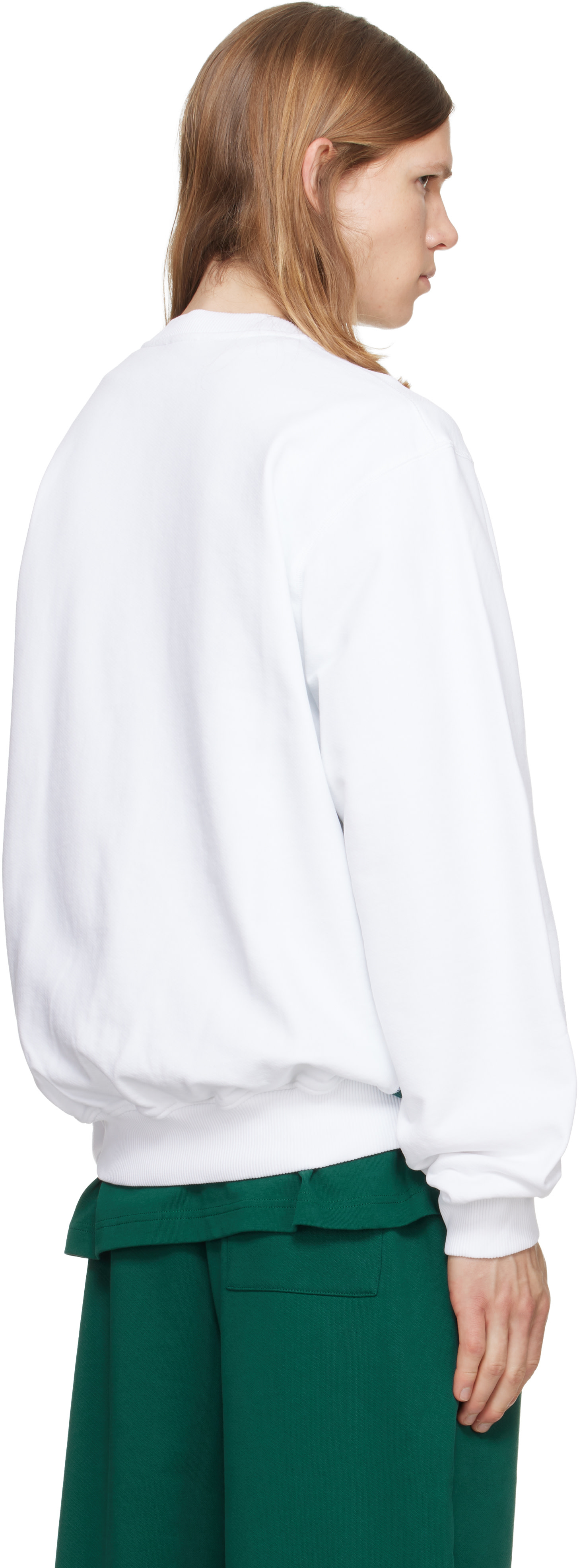 Casablanca - Pull molletonné blanc à logo losangique brodé