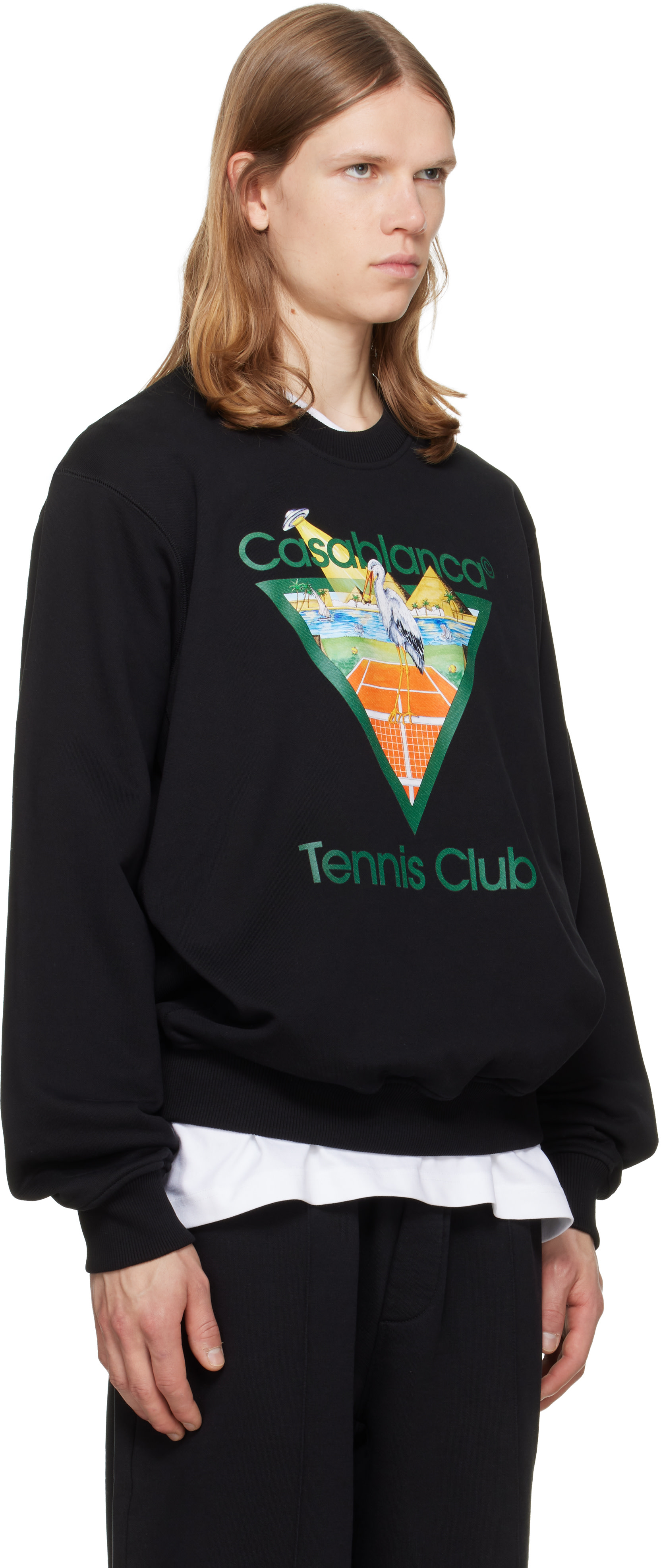 Casablanca - Black Tennis Club Icon Pyramid Abduction Sweatshirt