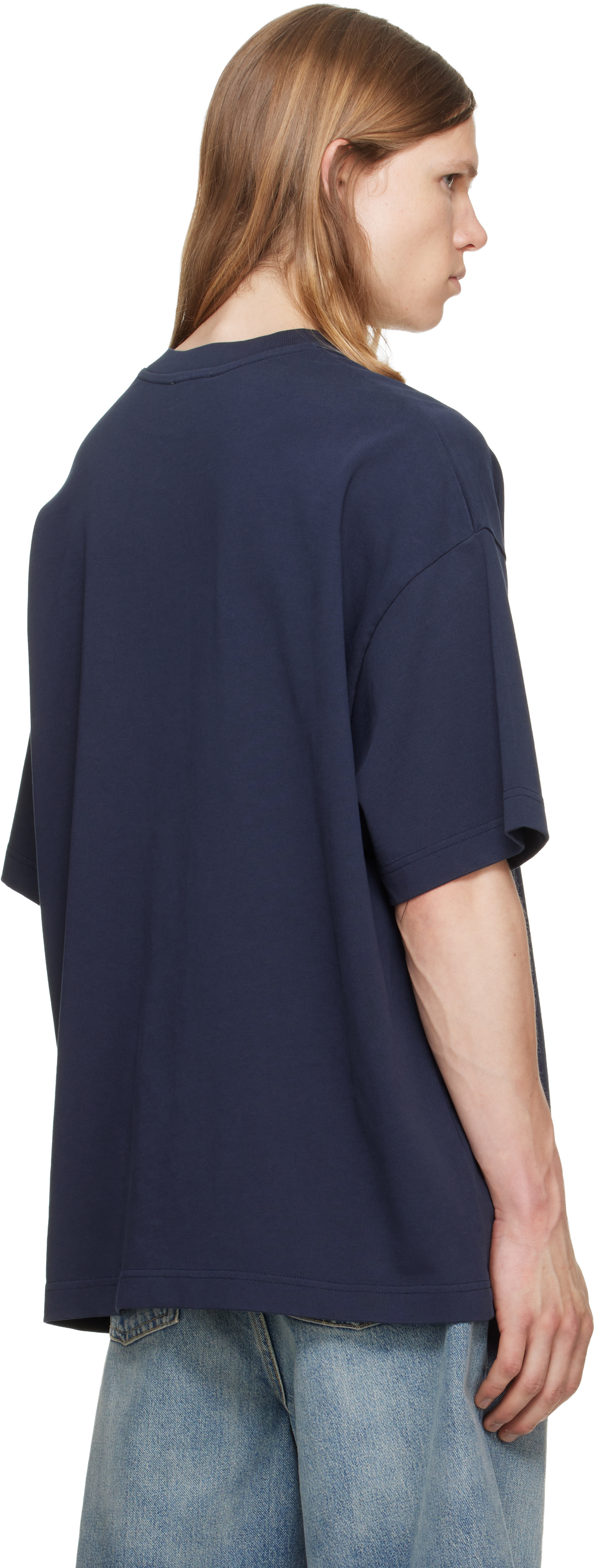 Casablanca - Navy Sport Type Oversized Short Sleeve T‑shirt