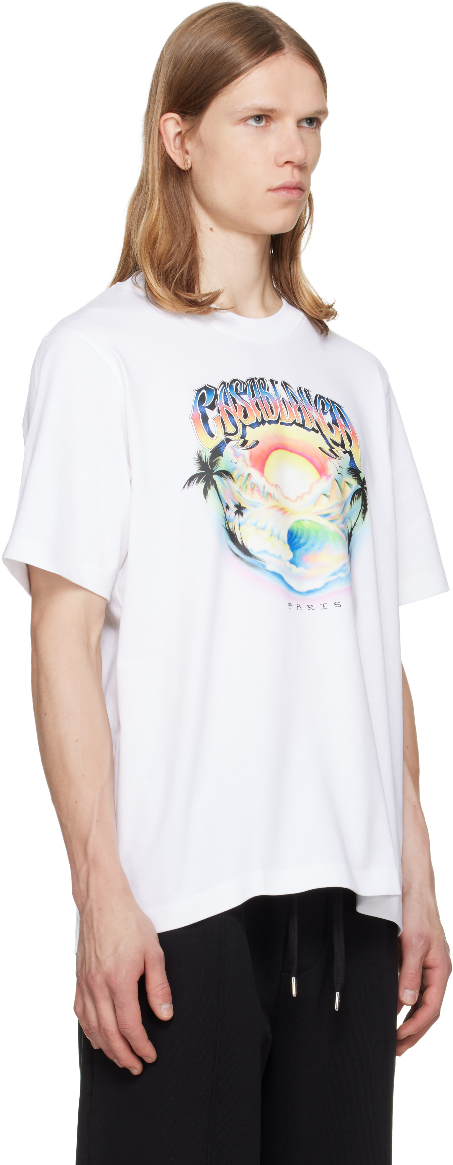 Casablanca: ホワイト Airspray 半袖Tシャツ | SSENSE 日本