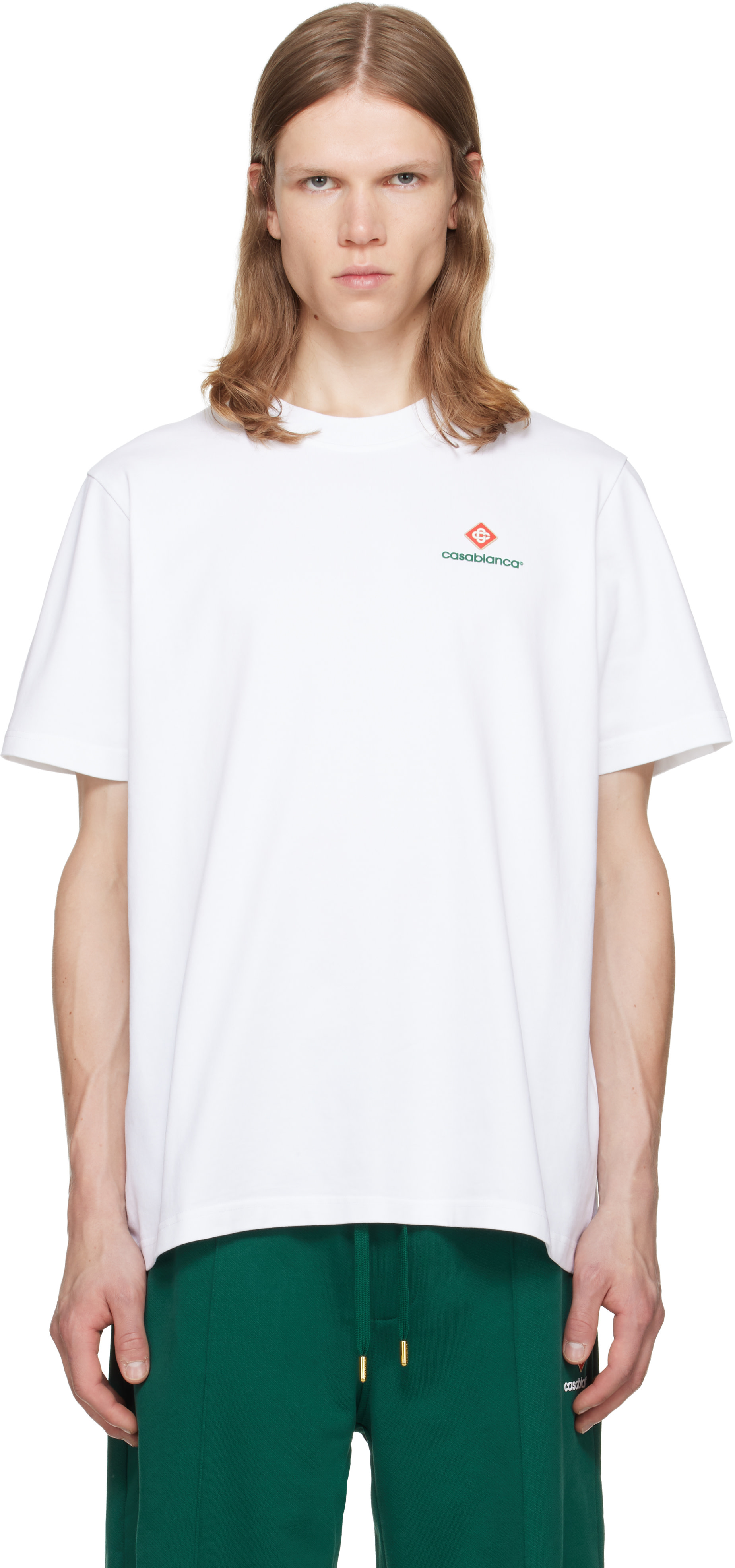 Casablanca: ホワイト Sport Type Oversized 半袖 Tシャツ | SSENSE 日本