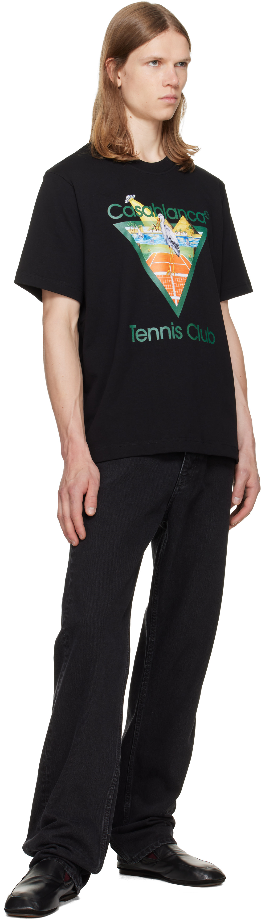 Casablanca: ブラック Tennis Club Icon Pyramid Abduction 半袖 T