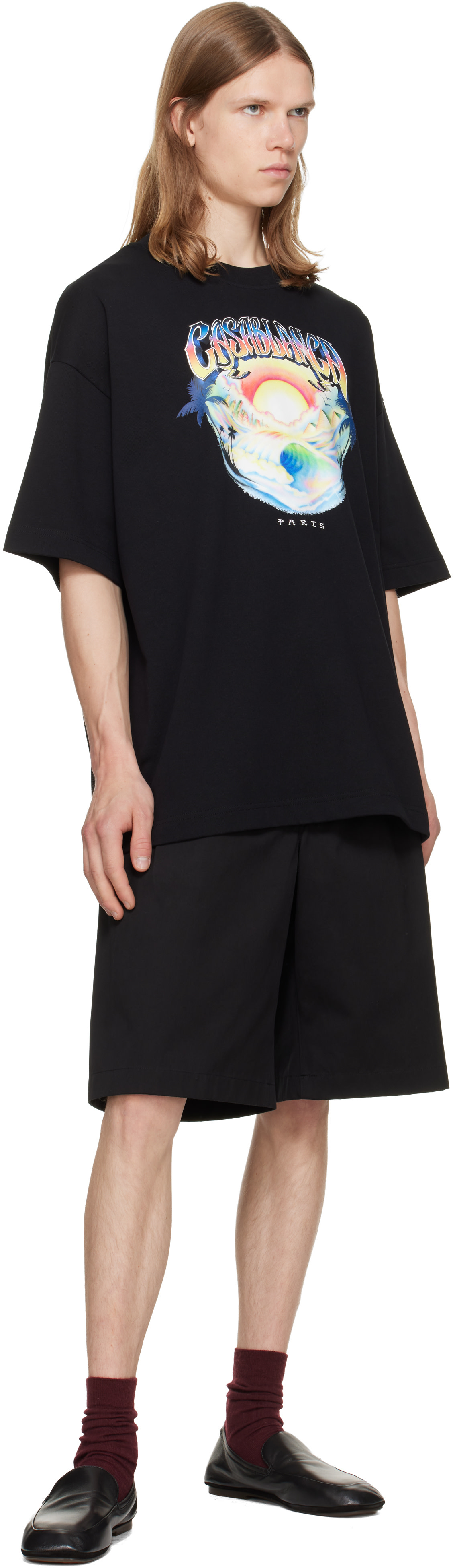 Casablanca - Black Airspray Oversized Short Sleeve T‑shirt
