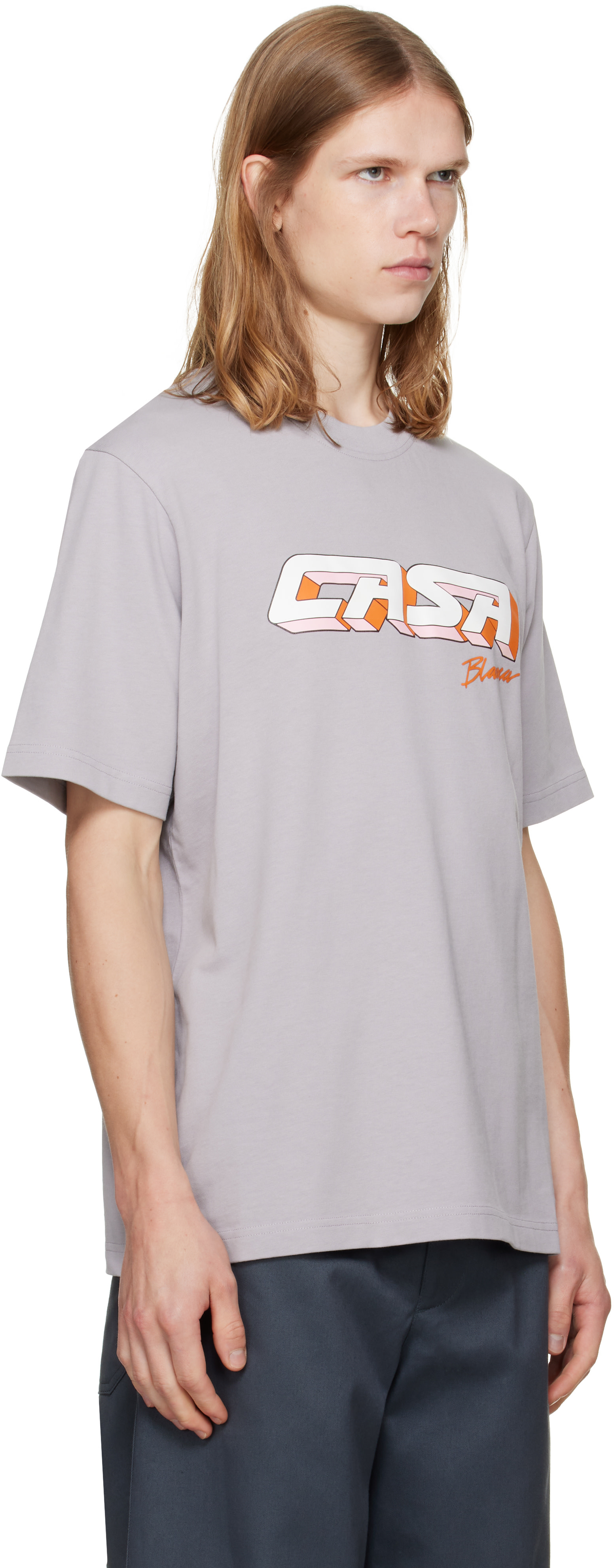 Casablanca: グレー Casa Racing Tシャツ | SSENSE 日本