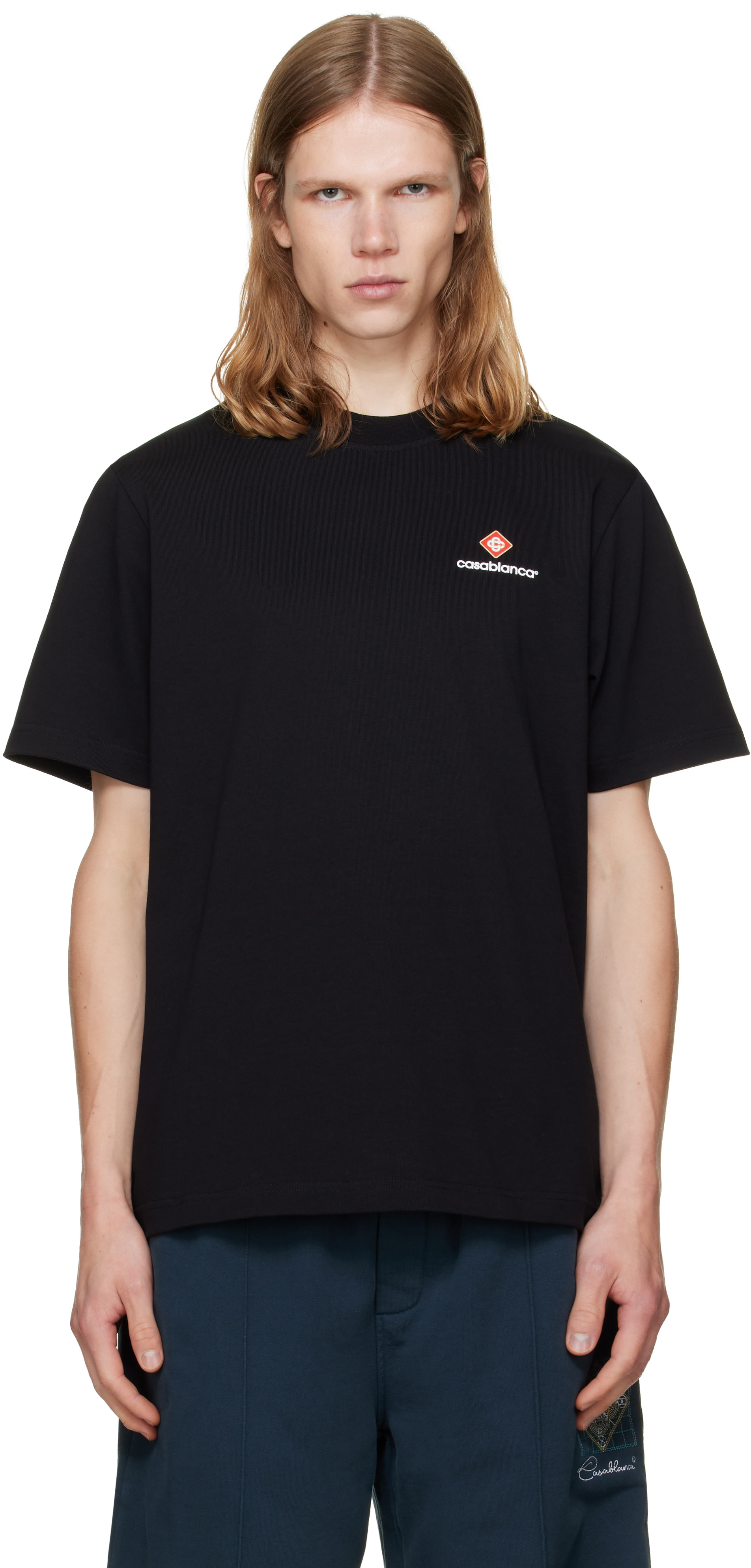 Casablanca: ブラック Core ロゴ Tシャツ | SSENSE 日本