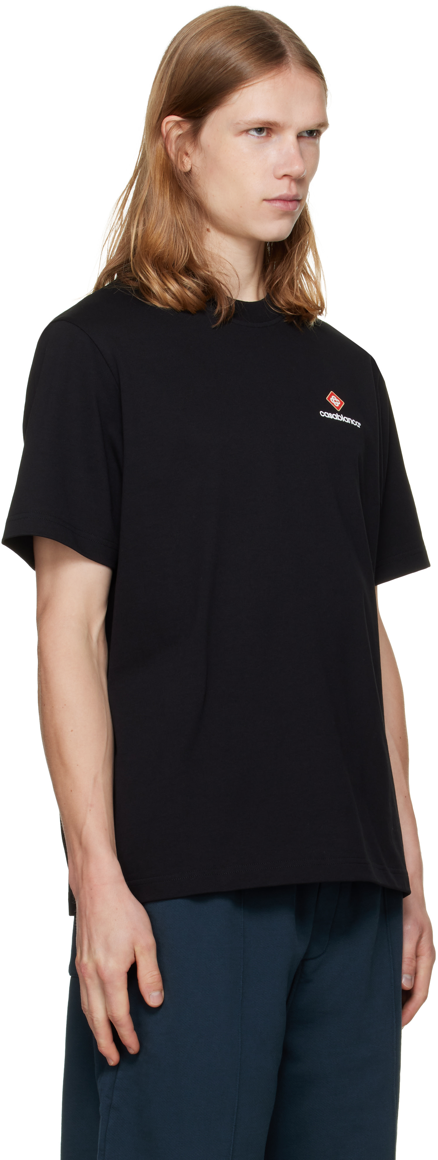 Casablanca: ブラック Core ロゴ Tシャツ | SSENSE 日本
