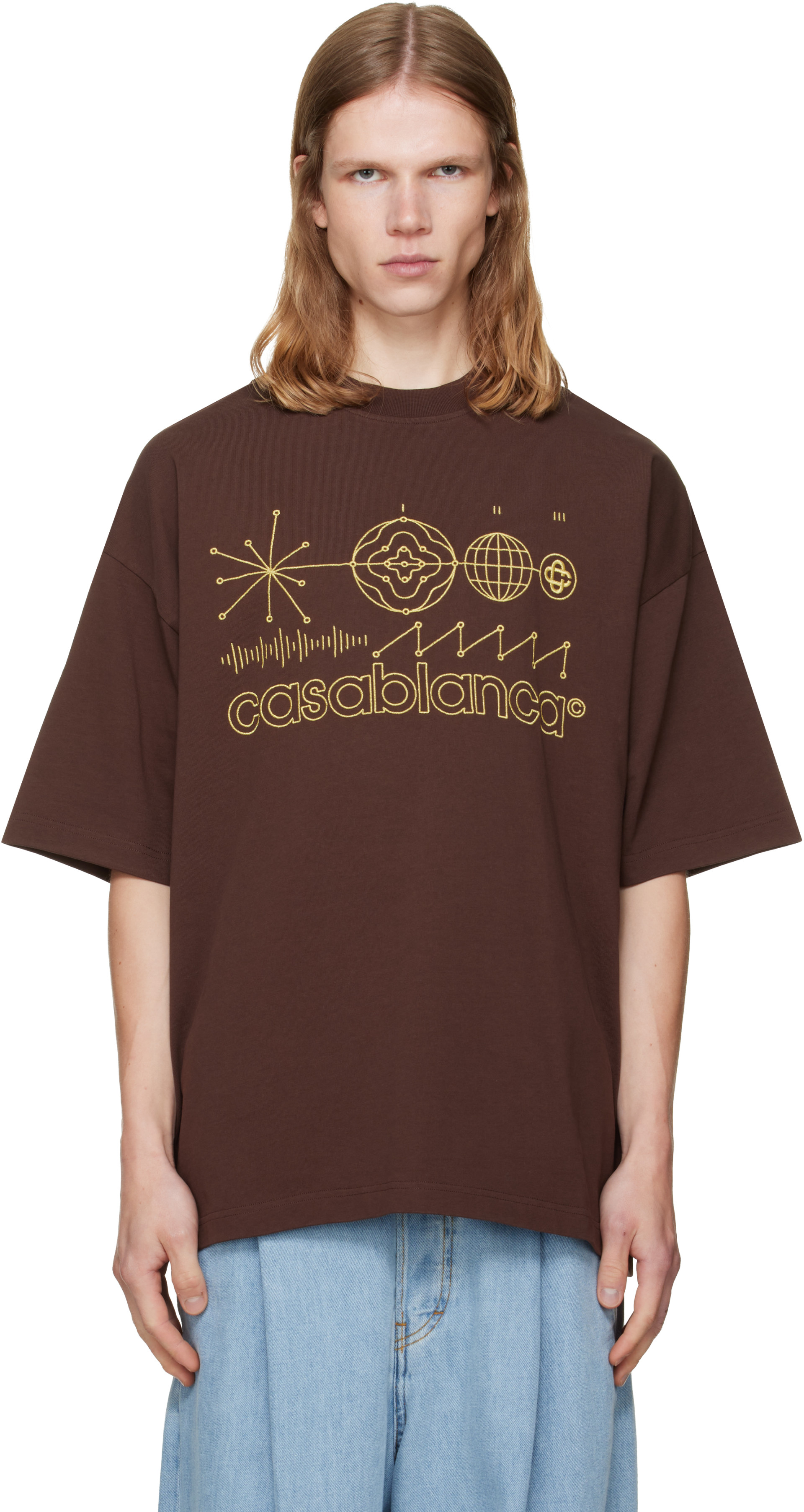 Casablanca - Brown 'Code de Civilisation' T-shirt