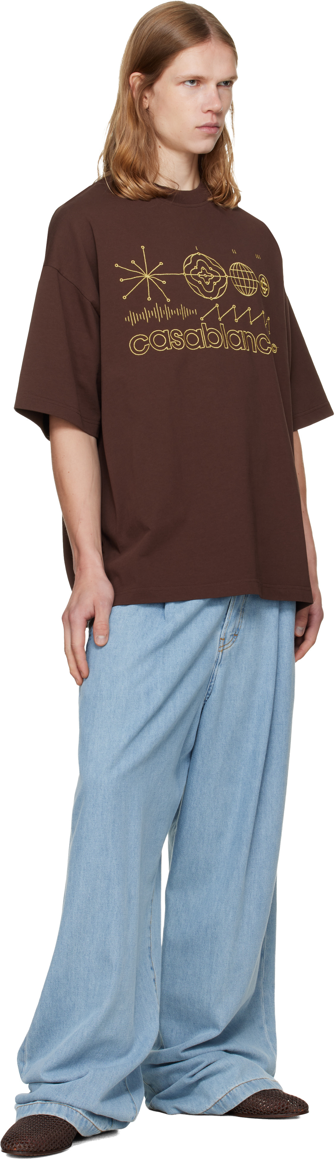 Casablanca - Brown 'Code de Civilisation' T-shirt