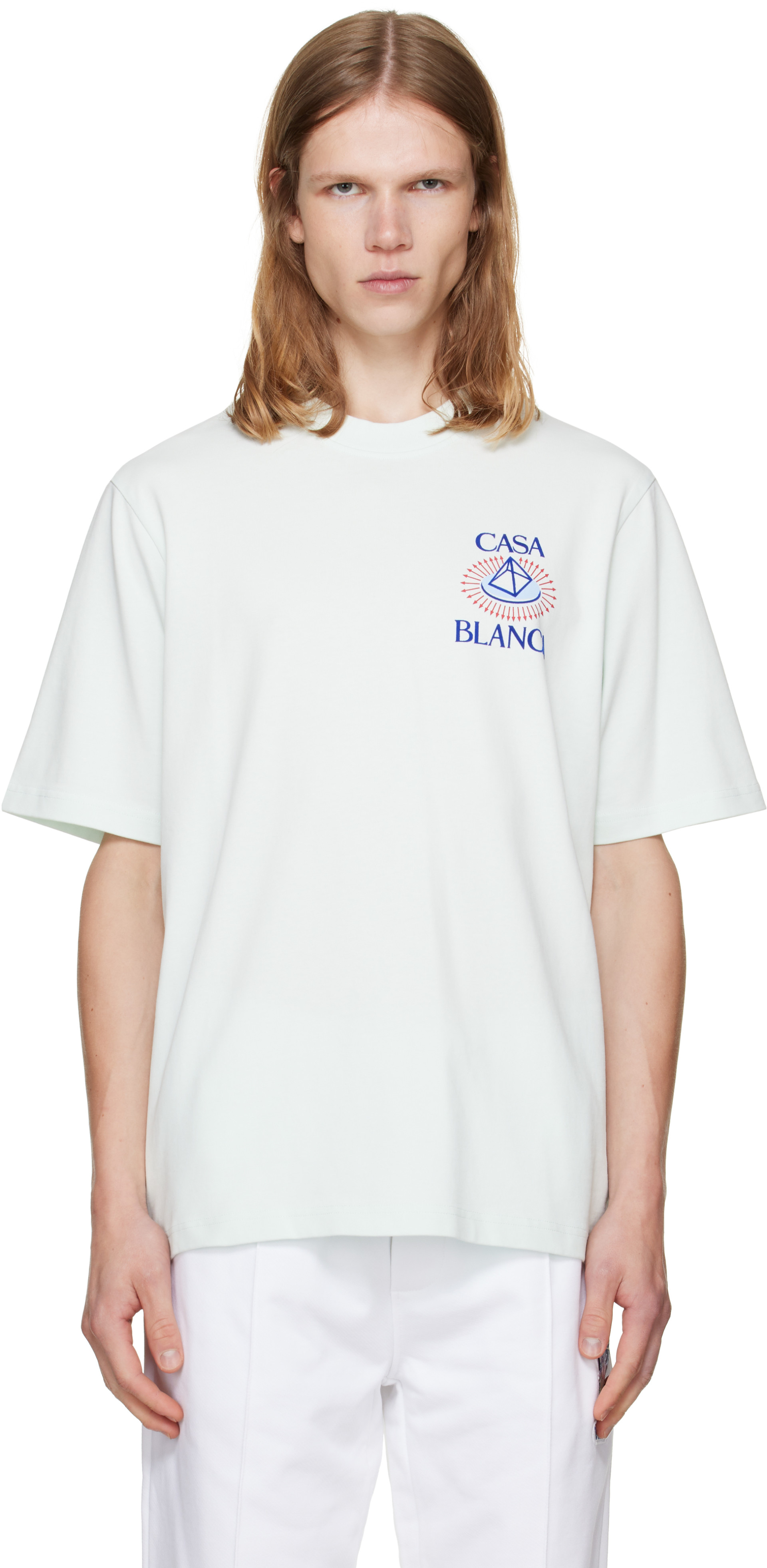 Casablanca: ホワイト Celestial Pyramid Classic Tシャツ | SSENSE 日本
