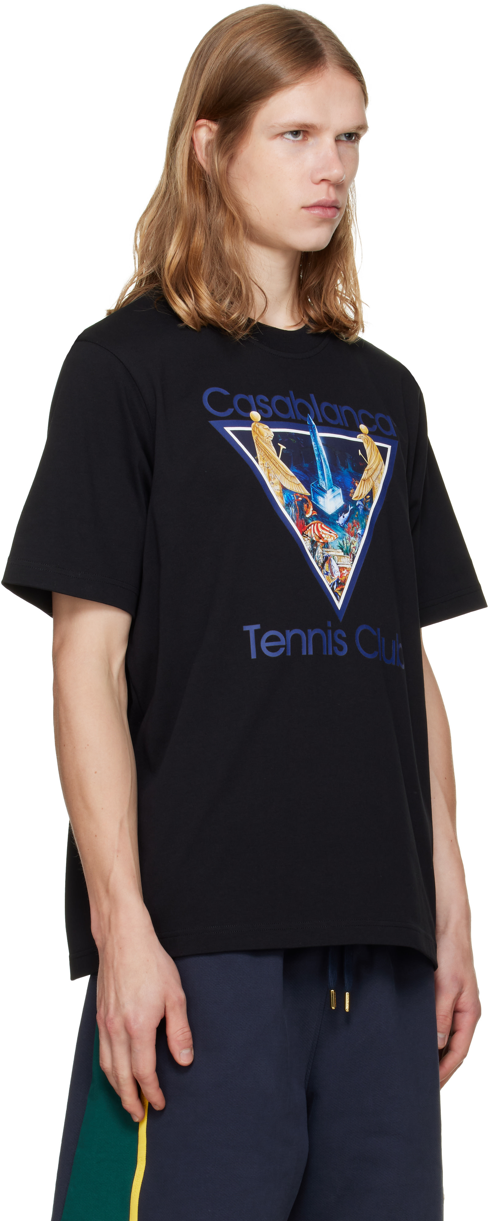 Casablanca: ブラック Monde Perdu 'Tennis Club' Icon Tシャツ