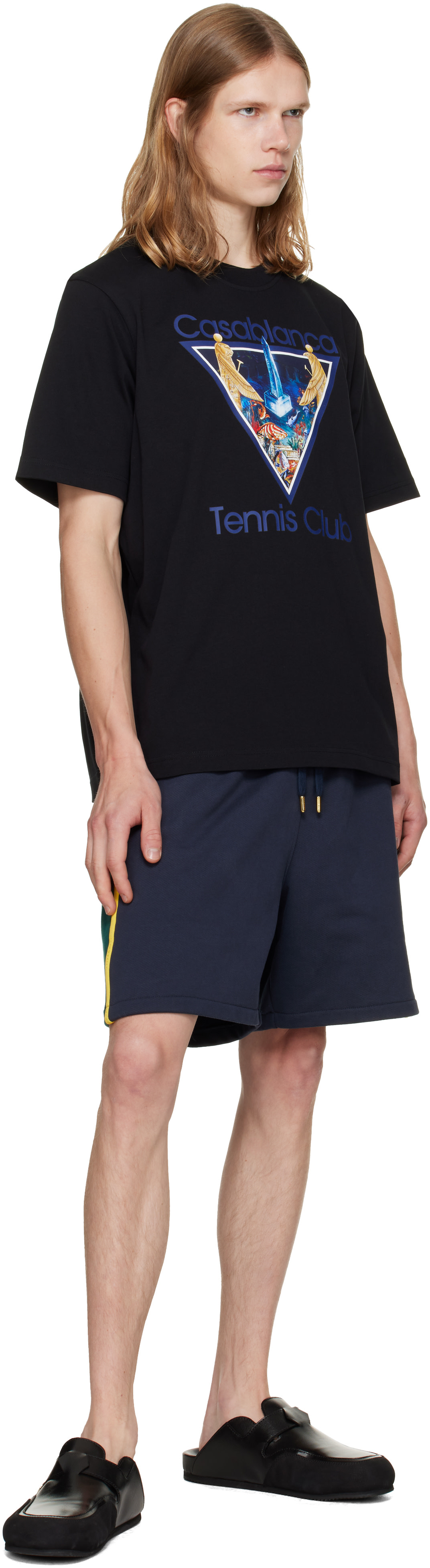 Casablanca: ブラック Monde Perdu 'Tennis Club' Icon Tシャツ