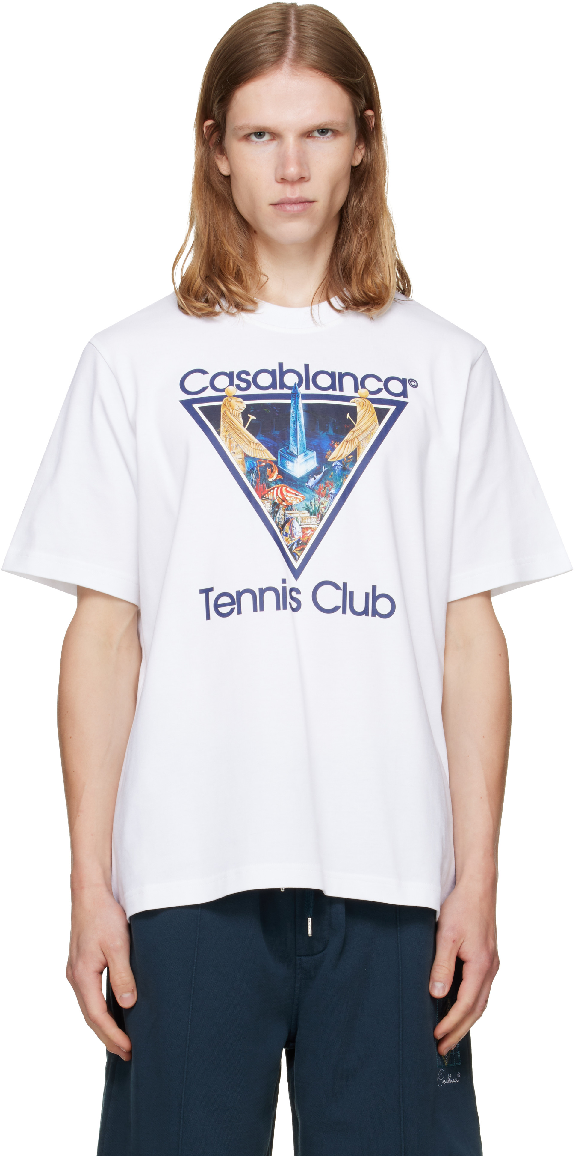 Casablanca: White Monde Perdu 'Tennis Club' Icon T-shirt | SSENSE
