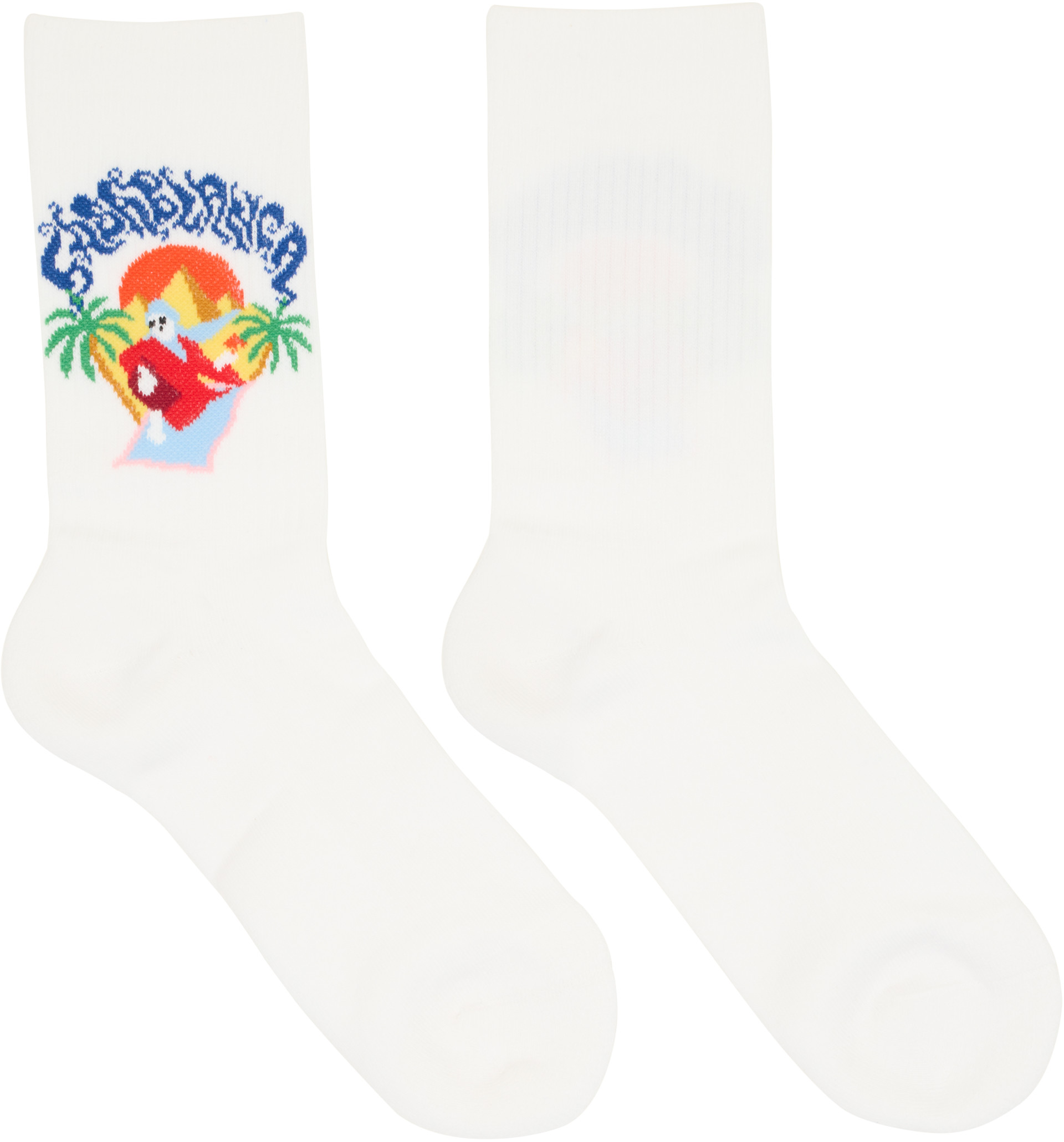 Casablanca - Chaussettes blanches à image à logo