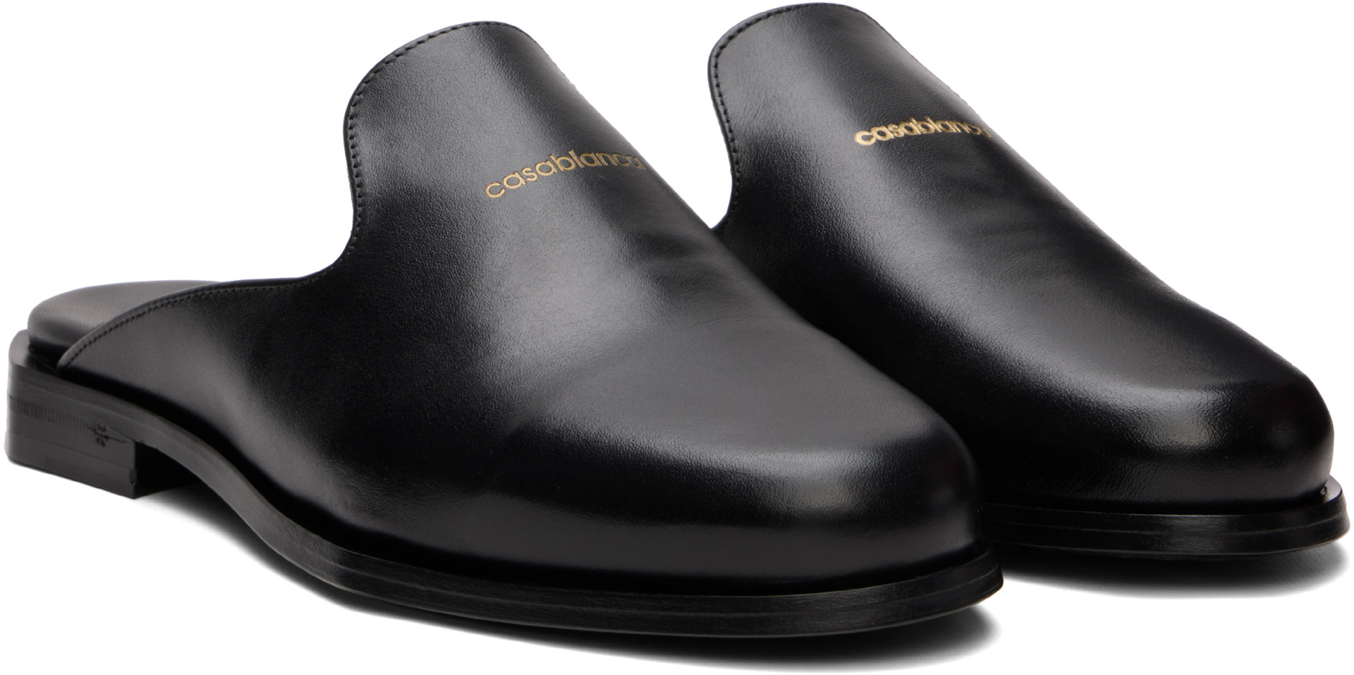Casablanca - Black Leather Mule Loafers