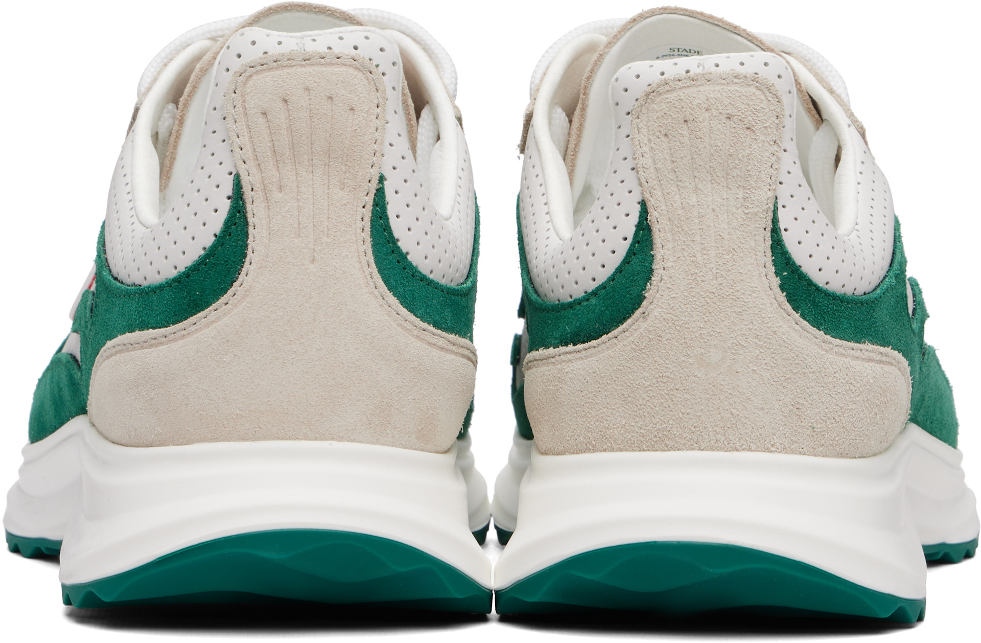 Casablanca: White & Green Stade Sneakers | SSENSE