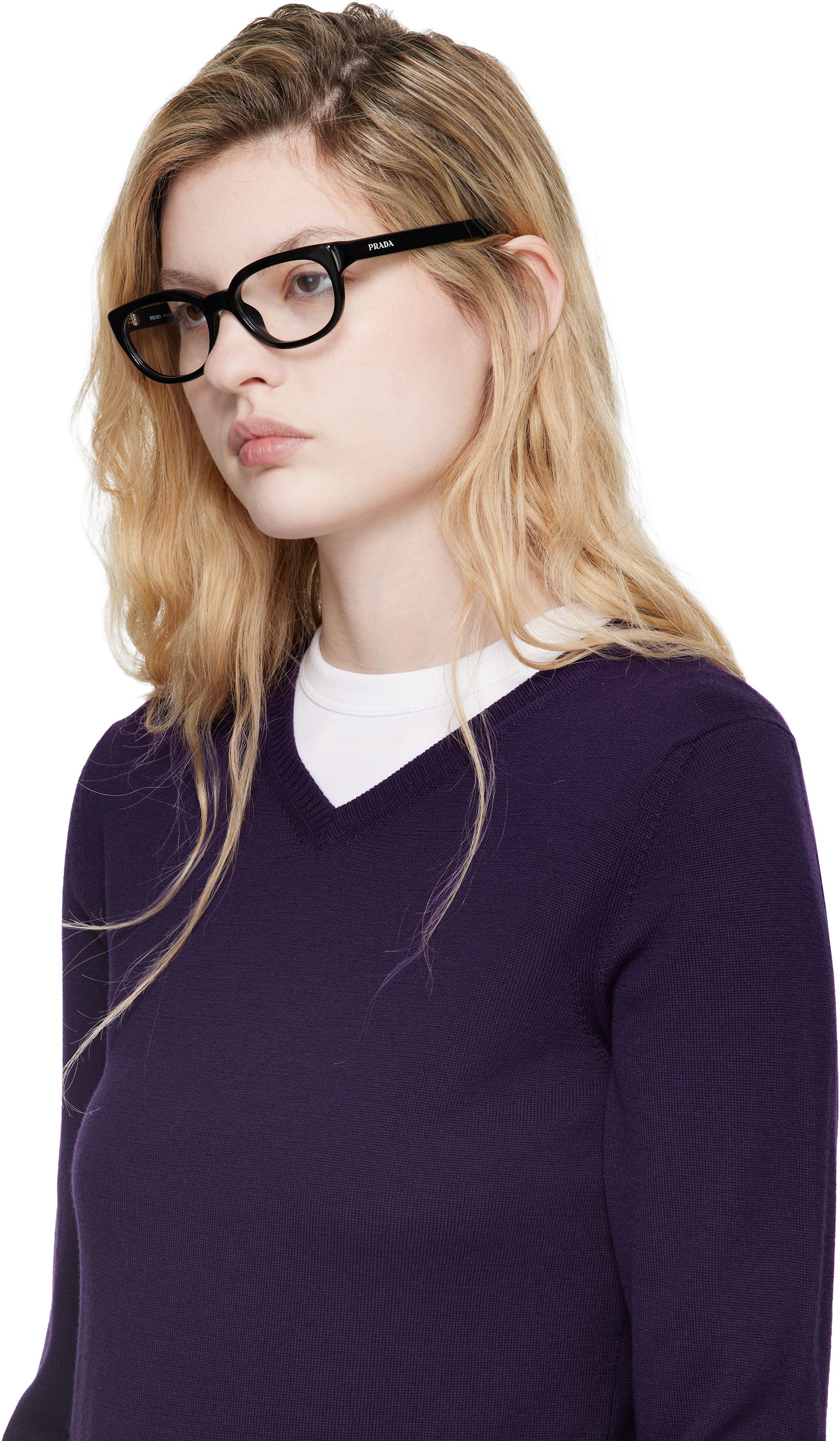 Prada Eyewear - Lunettes rondes noires