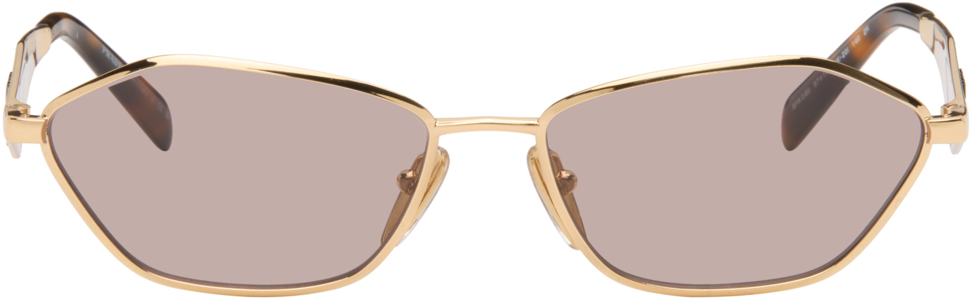 Prada Eyewear - Lunettes de soleil œil-de-chat dorées