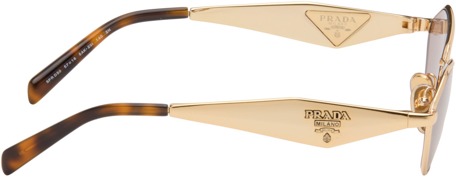 Prada Eyewear - Lunettes de soleil œil-de-chat dorées