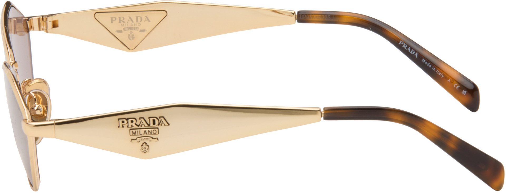 Prada Eyewear - Lunettes de soleil œil-de-chat dorées