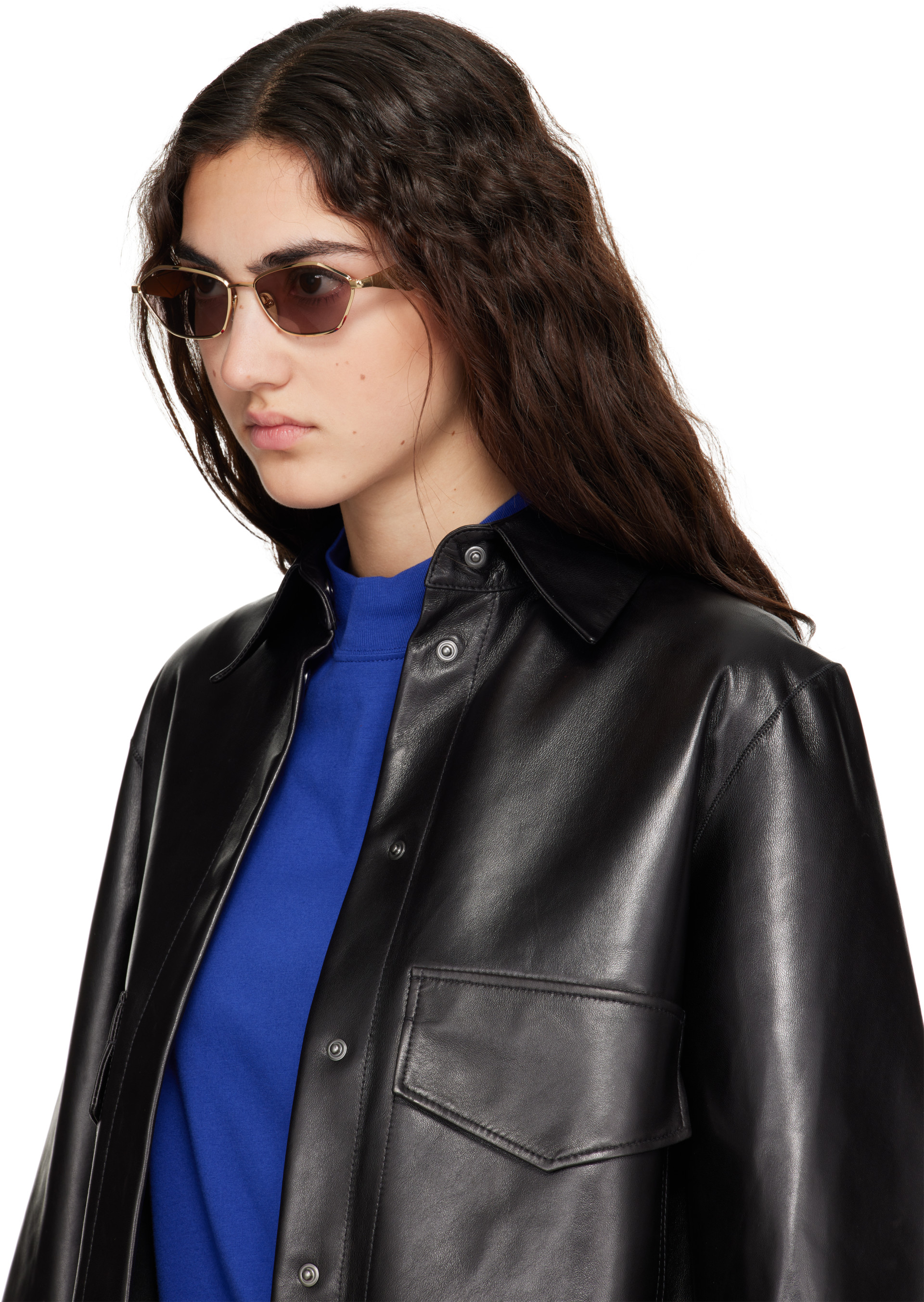 Prada Eyewear - Lunettes de soleil œil-de-chat dorées
