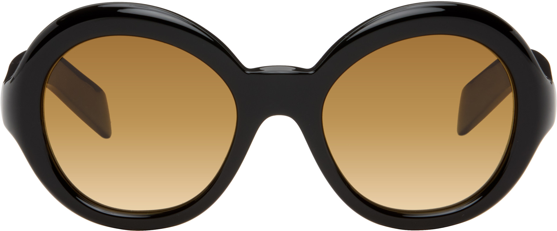 Prada Eyewear - 블랙 라운드 선글라스