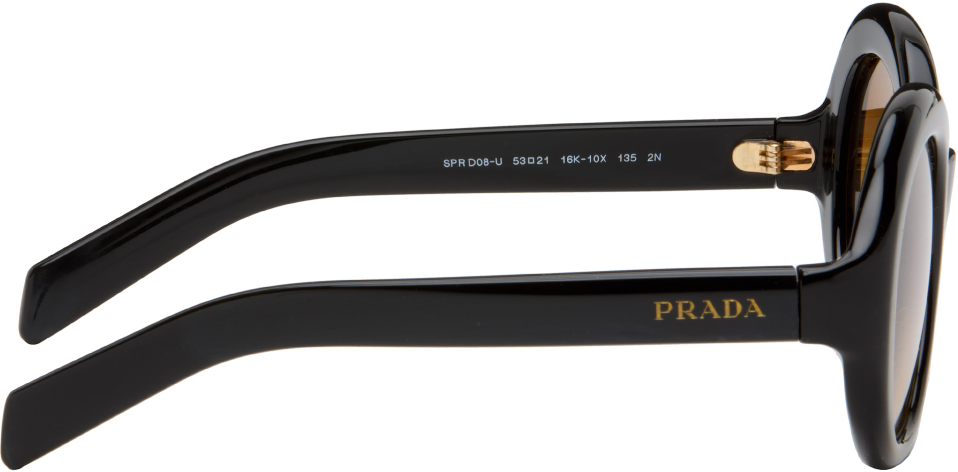 Prada Eyewear - 블랙 라운드 선글라스