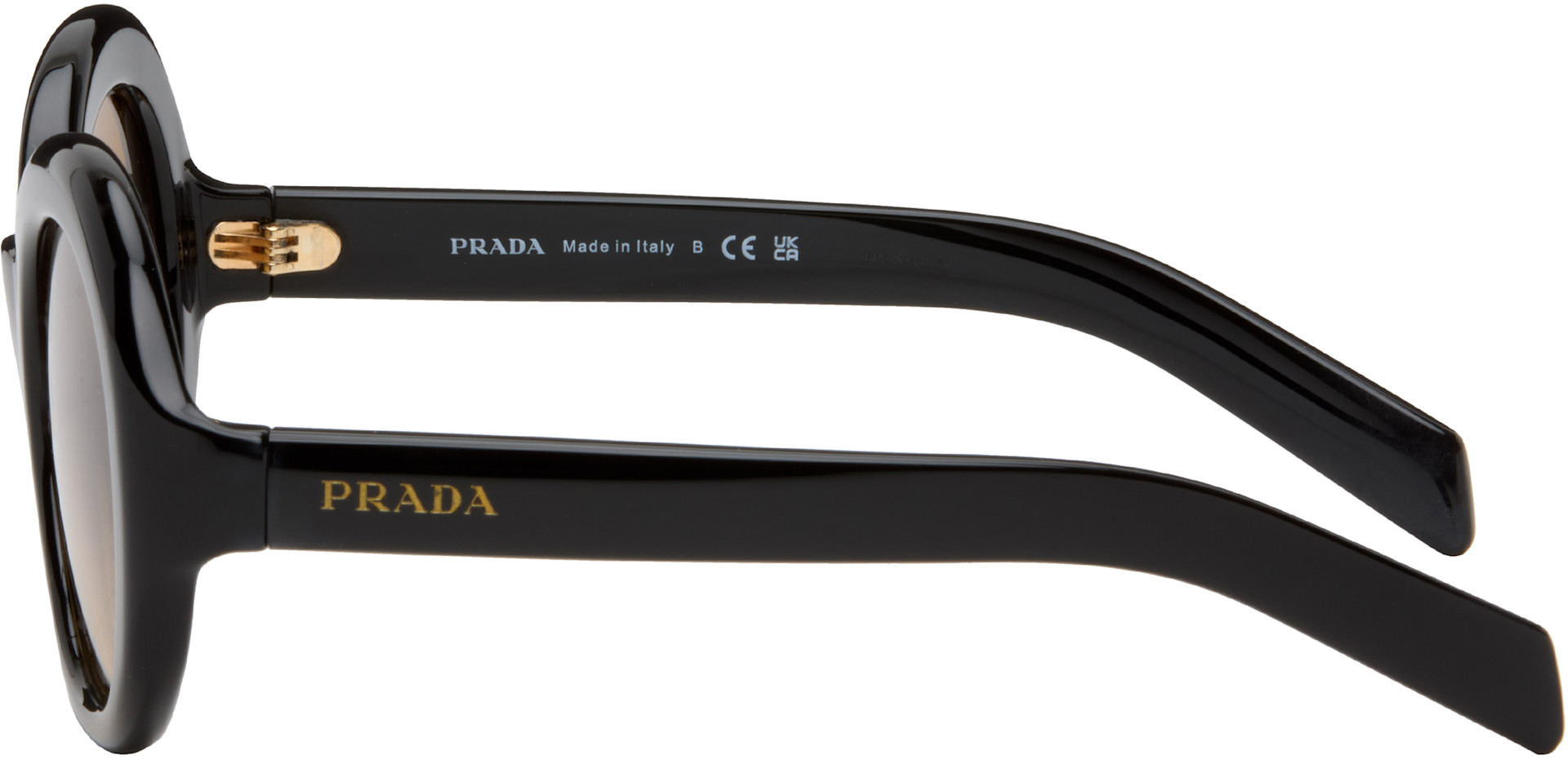 Prada Eyewear - 블랙 라운드 선글라스