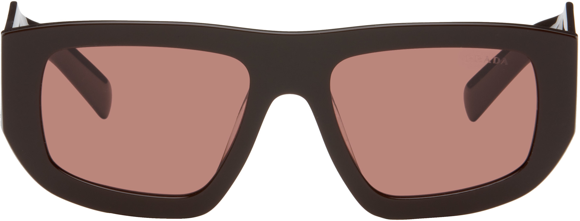 Prada Eyewear - 브라운 트라이앵글 로고 선글라스