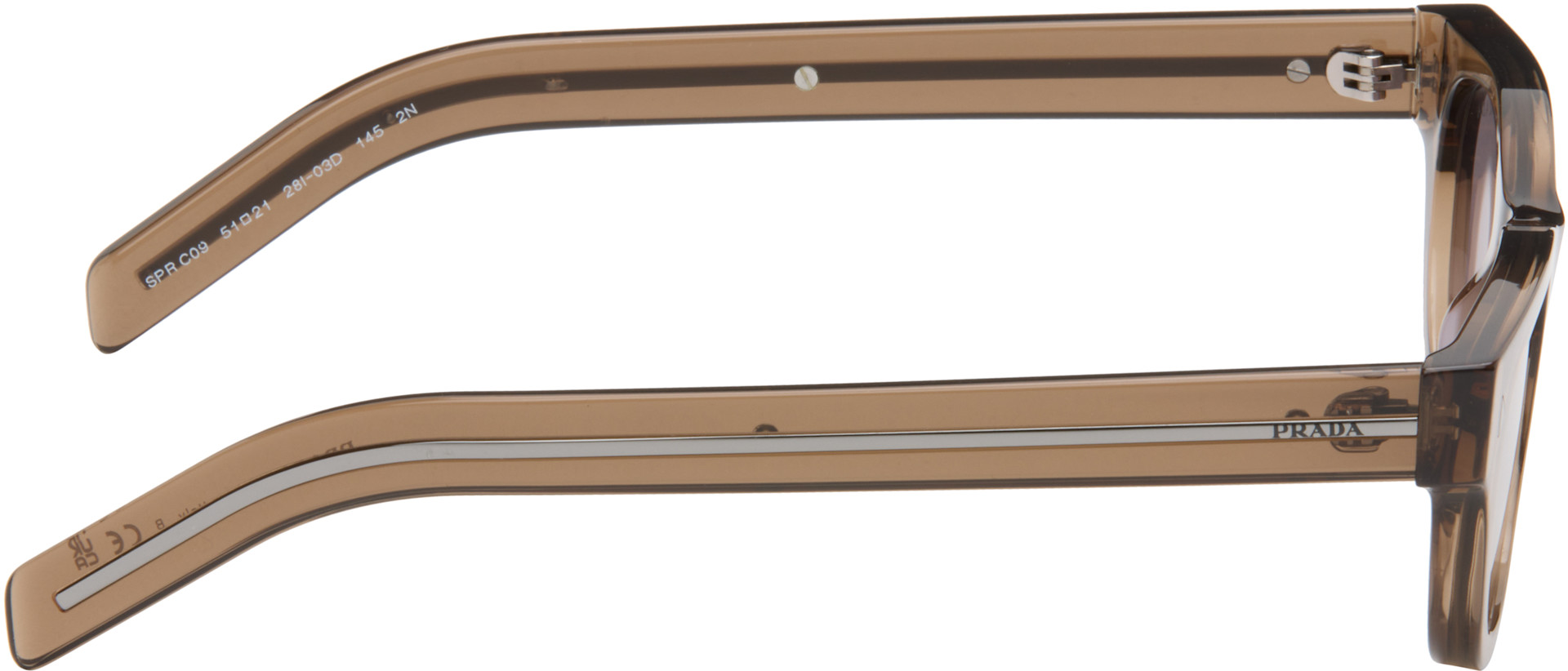 Prada Eyewear: Taupe PR C09S Sunglasses | SSENSE