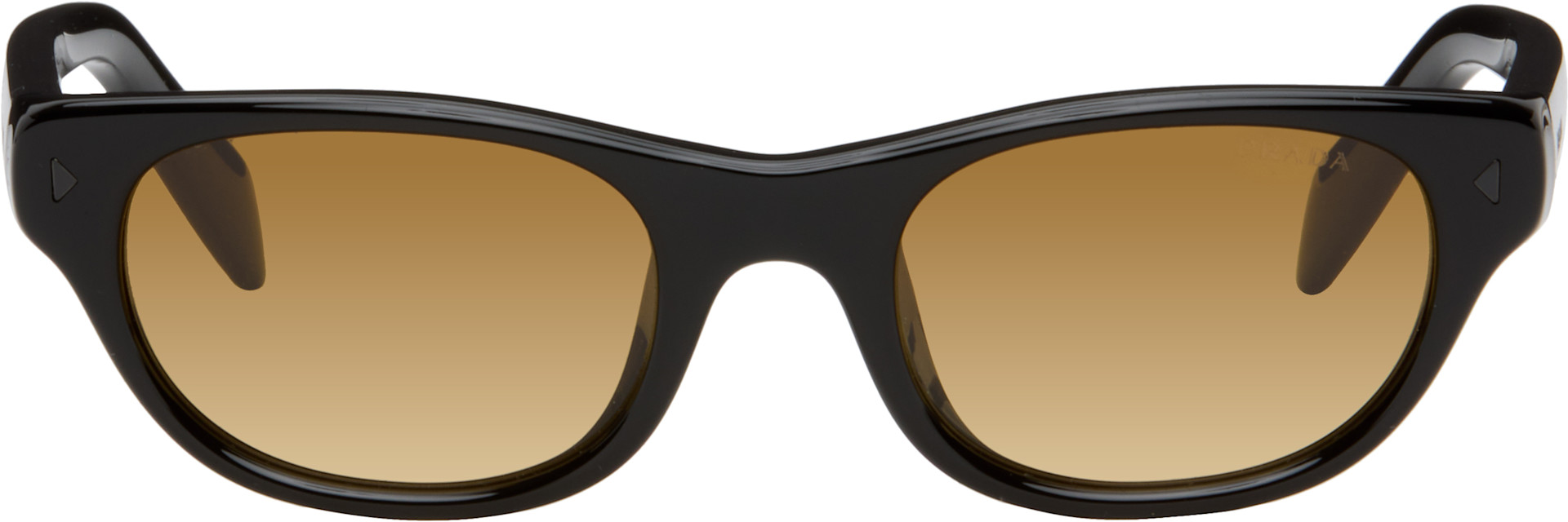 Prada Eyewear - 블랙 오벌 선글라스