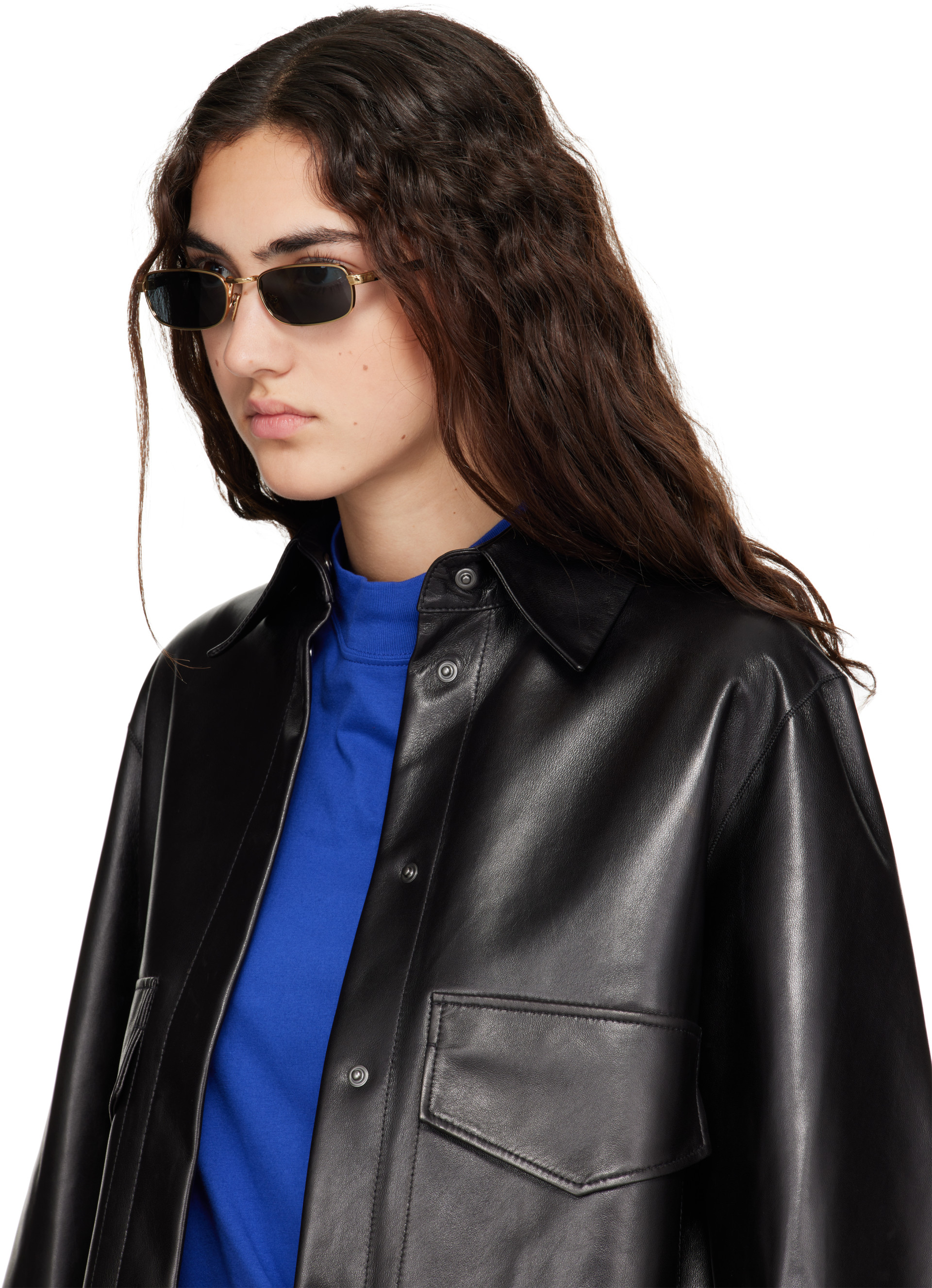 Prada Eyewear - Gold Rectangle Sunglasses