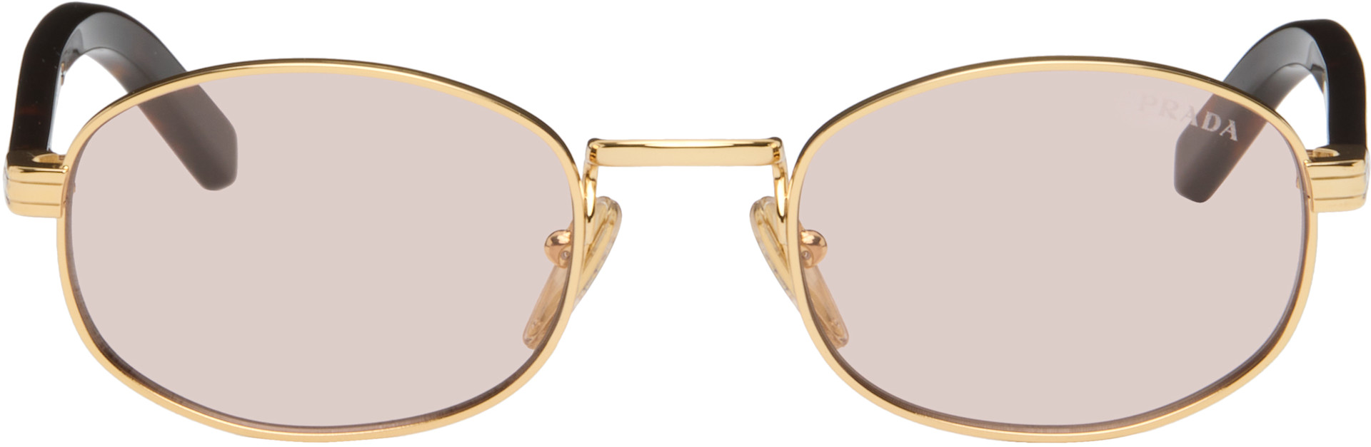 Prada Eyewear - 골드 라운드 선글라스