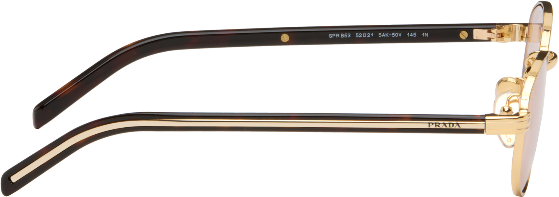 Prada Eyewear - Lunettes de soleil rondes dorées