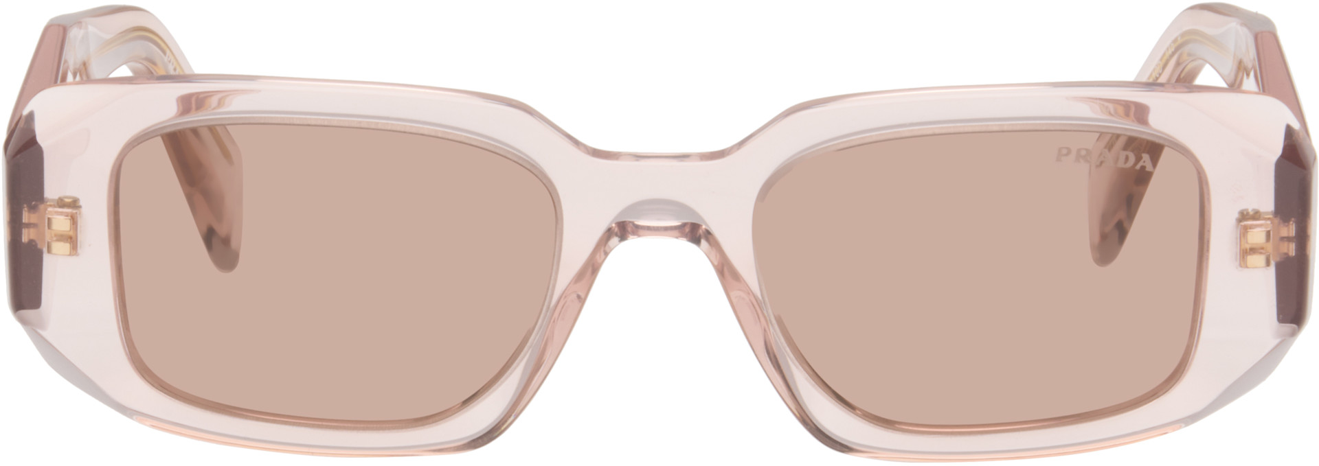 Prada Eyewear: Pink 'Prada Symbole' Sunglasses | SSENSE