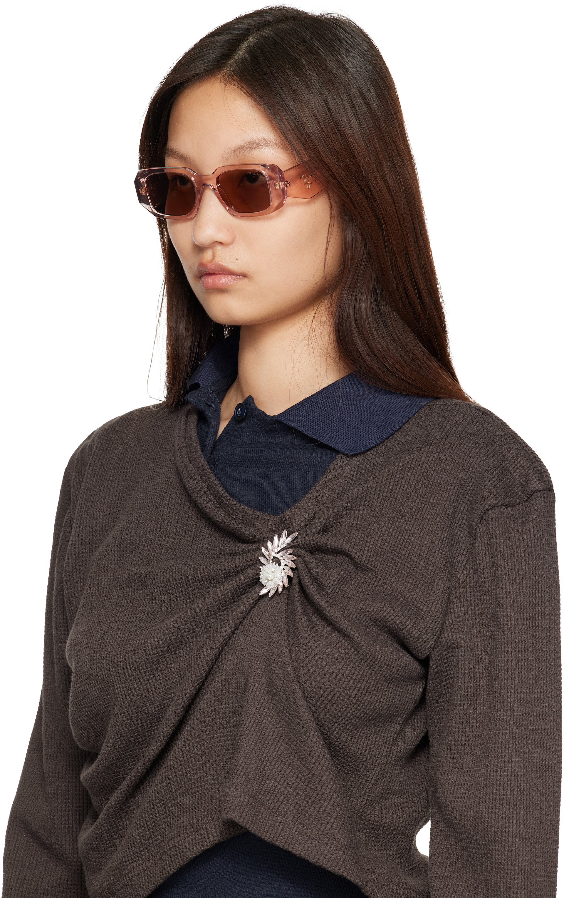 Prada Eyewear: Pink 'Prada Symbole' Sunglasses | SSENSE
