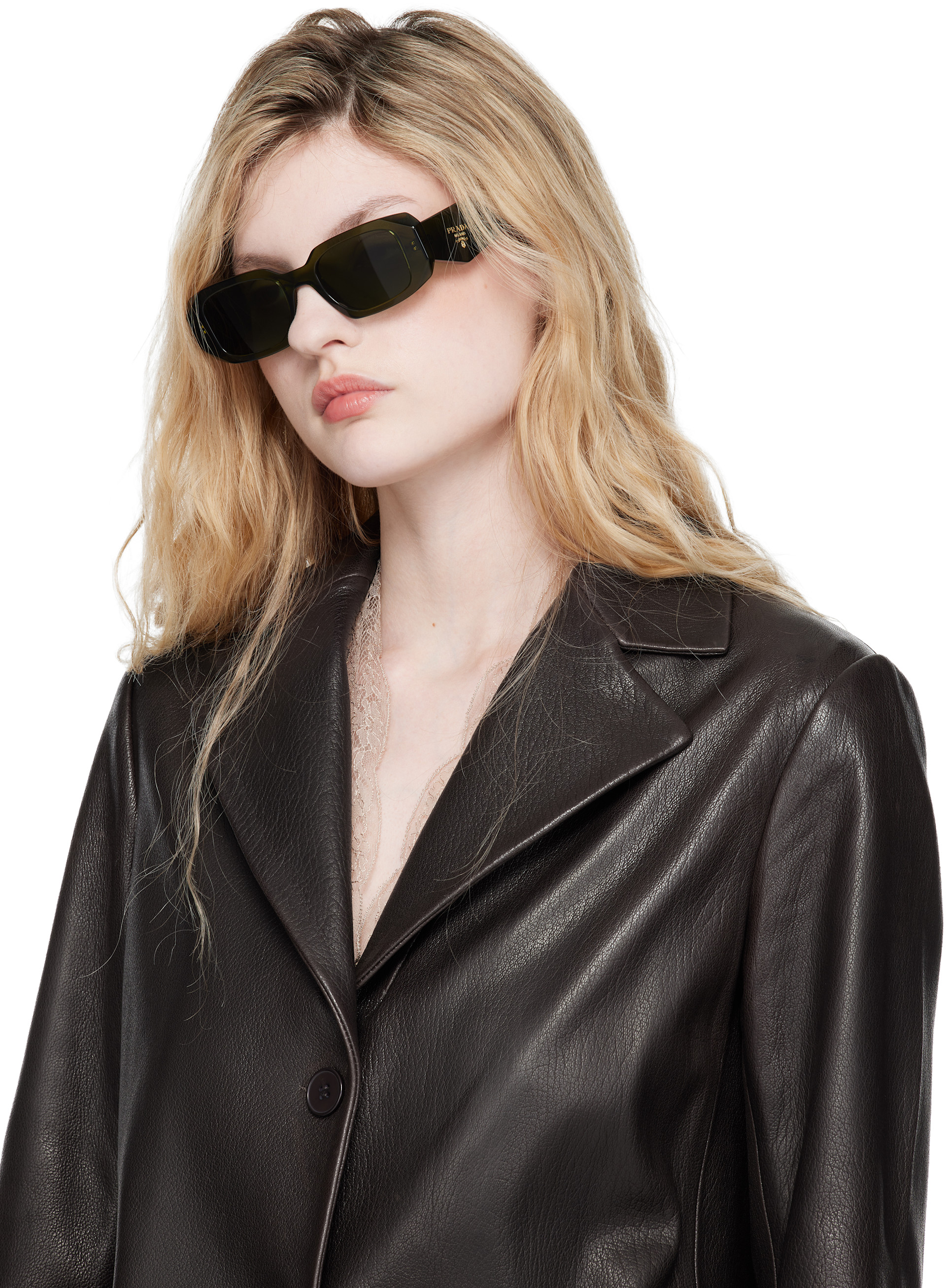 Prada Eyewear: グリーン 'Prada Symbole' サングラス | SSENSE 日本