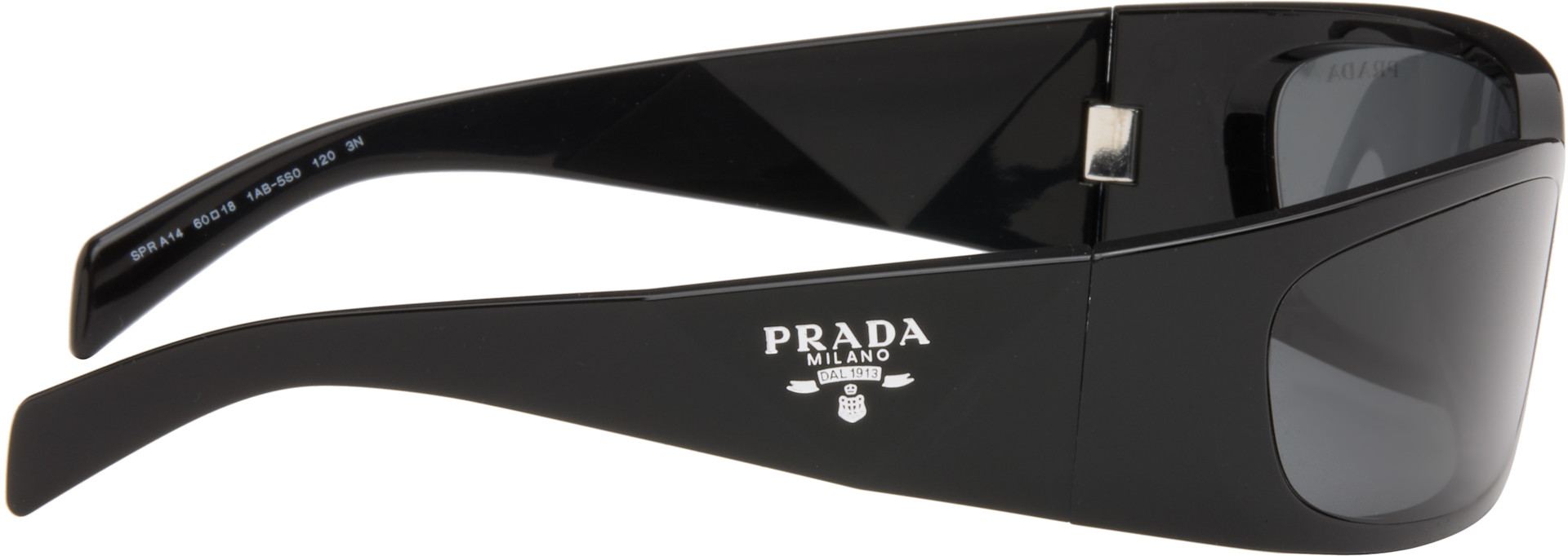PRADA サングラス ブラック Prada Eyewear: Black 'Prada Symbole' Sunglasses | SSENSE