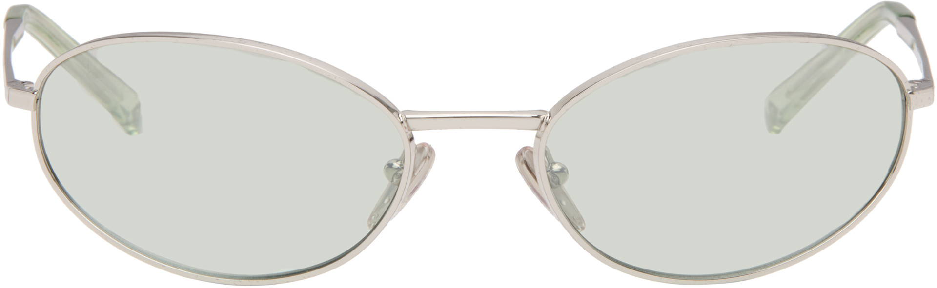 Prada Eyewear - 실버 로고 선글라스
