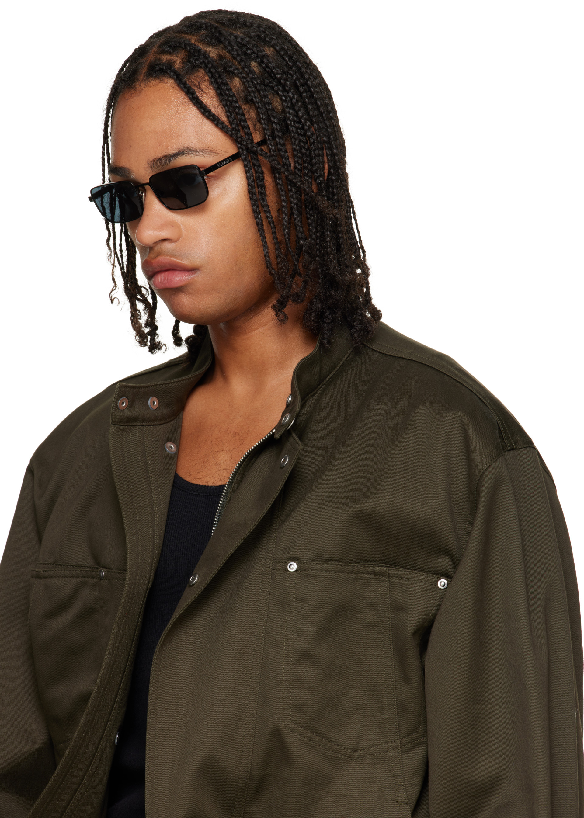 Prada Eyewear - Black 'Prada Logo' Sunglasses