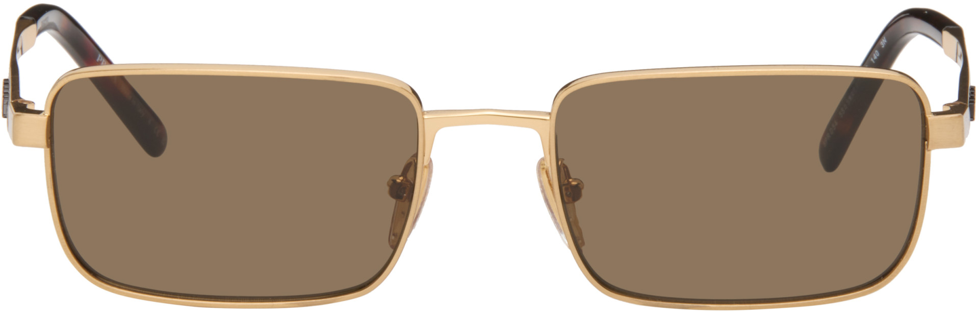 Prada Eyewear - Gold 'Prada Logo' Sunglasses