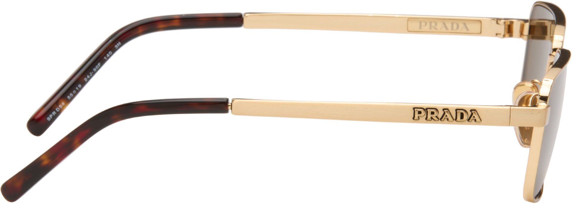 Prada Eyewear - Gold 'Prada Logo' Sunglasses
