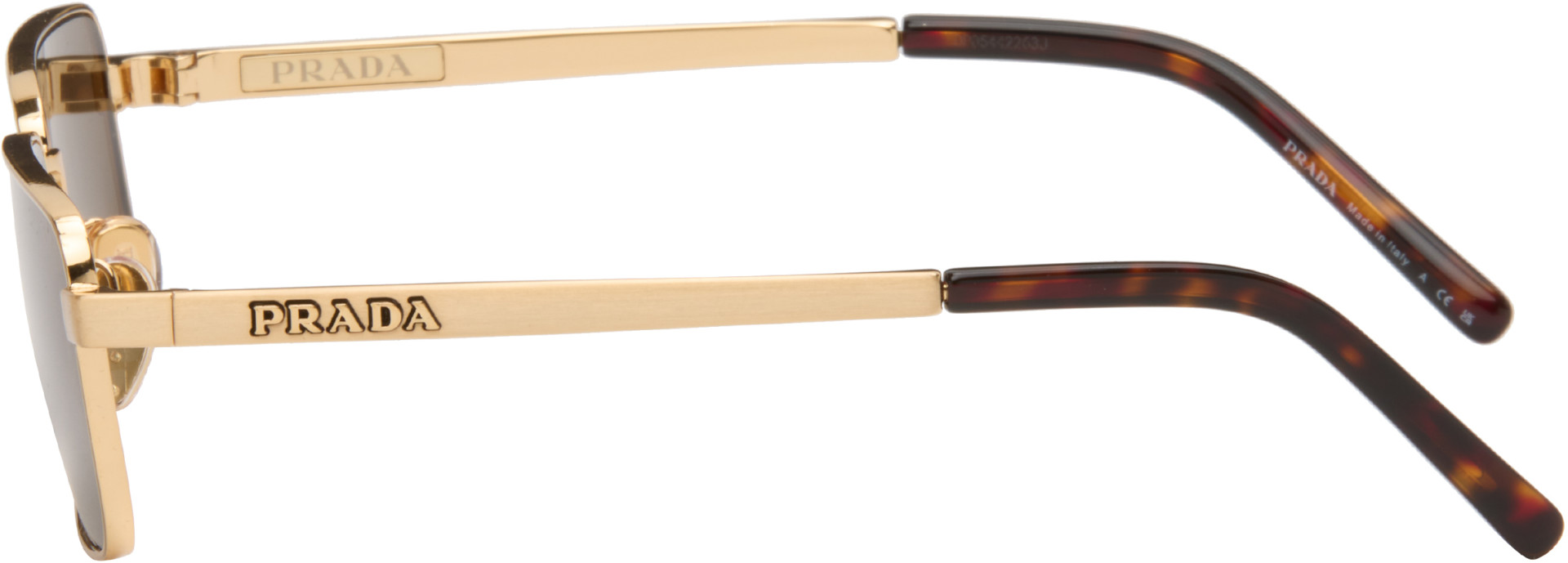 Prada Eyewear - Gold 'Prada Logo' Sunglasses