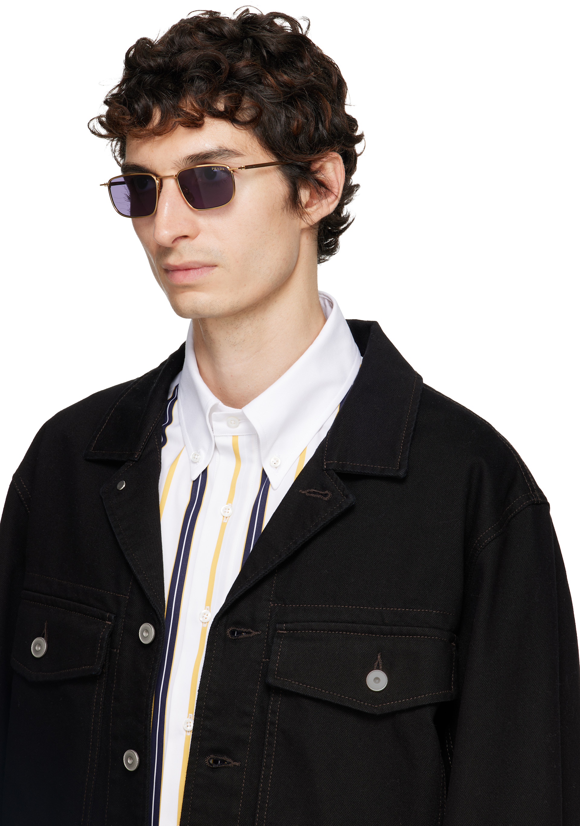 Prada Eyewear - 골드 PR D52S 선글라스