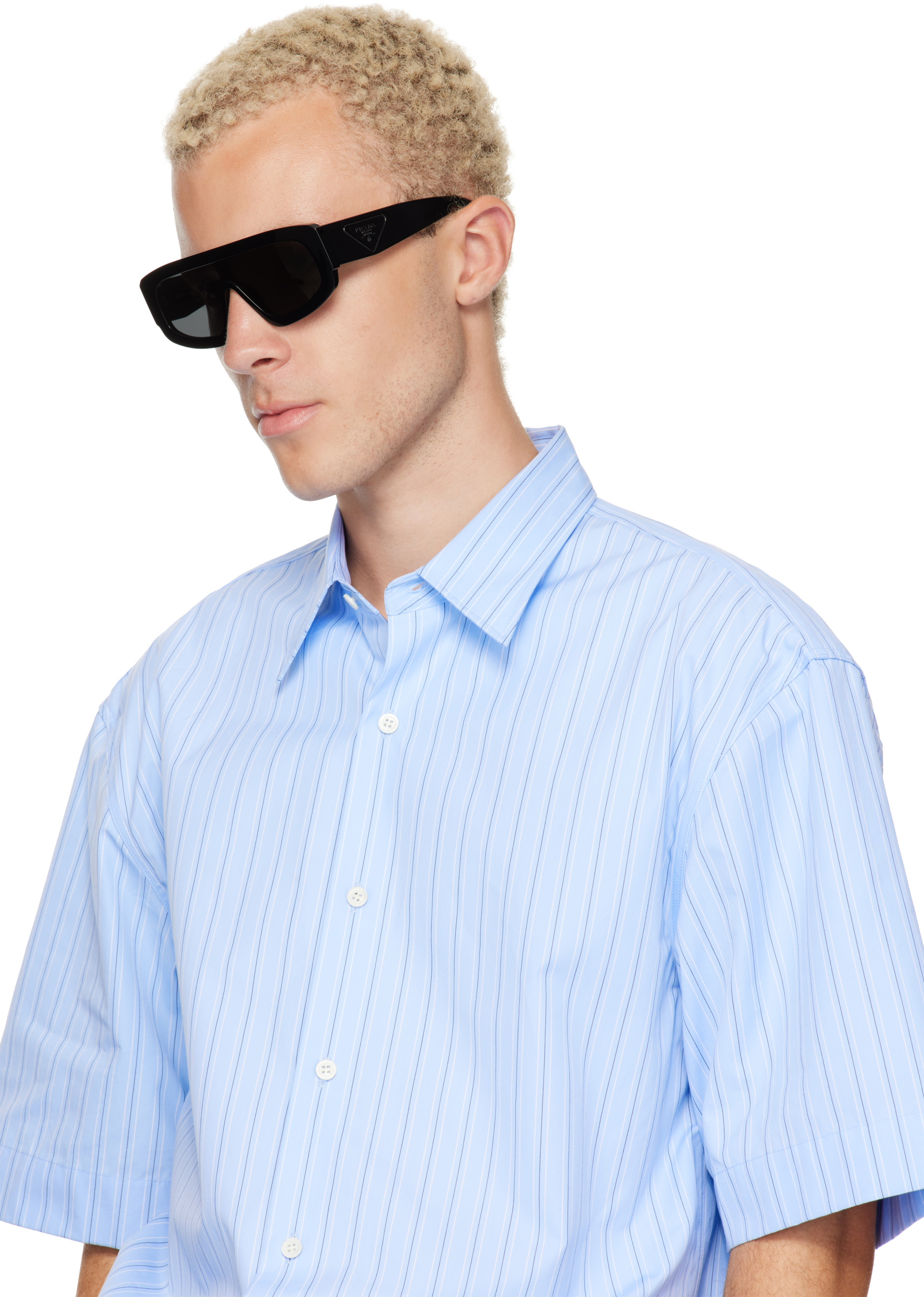 Prada Eyewear - Black Shield Sunglasses